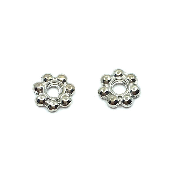 3mm Alloy Rhodium Plated Daisy Spacers | Bellaire Wholesale