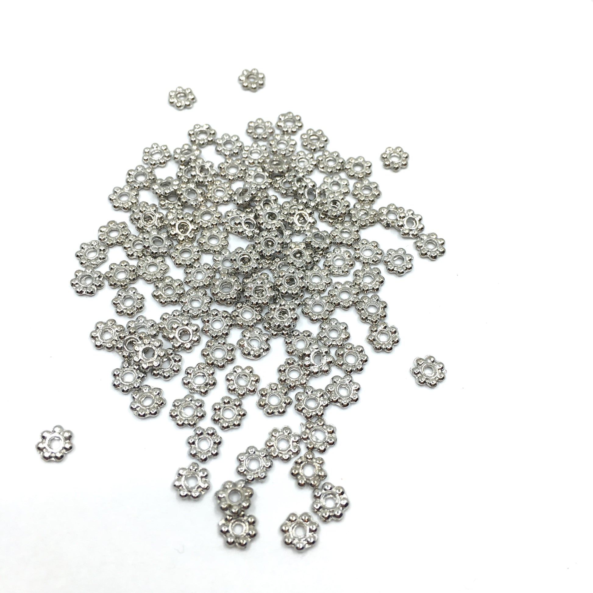 3mm Alloy Rhodium Plated Daisy Spacers | Bellaire Wholesale