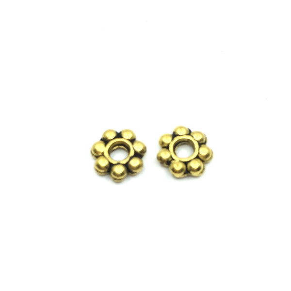 5mm Alloy Antique Gold Plated Daisy Spacers | Bellaire Wholesale