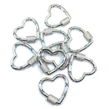 Silver Heart Shape Screw Clasp CZ Pave Locks | Bellaire Wholesale