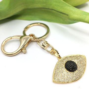Gold Evil Eye Custom Keychain | Bellaire Wholesale