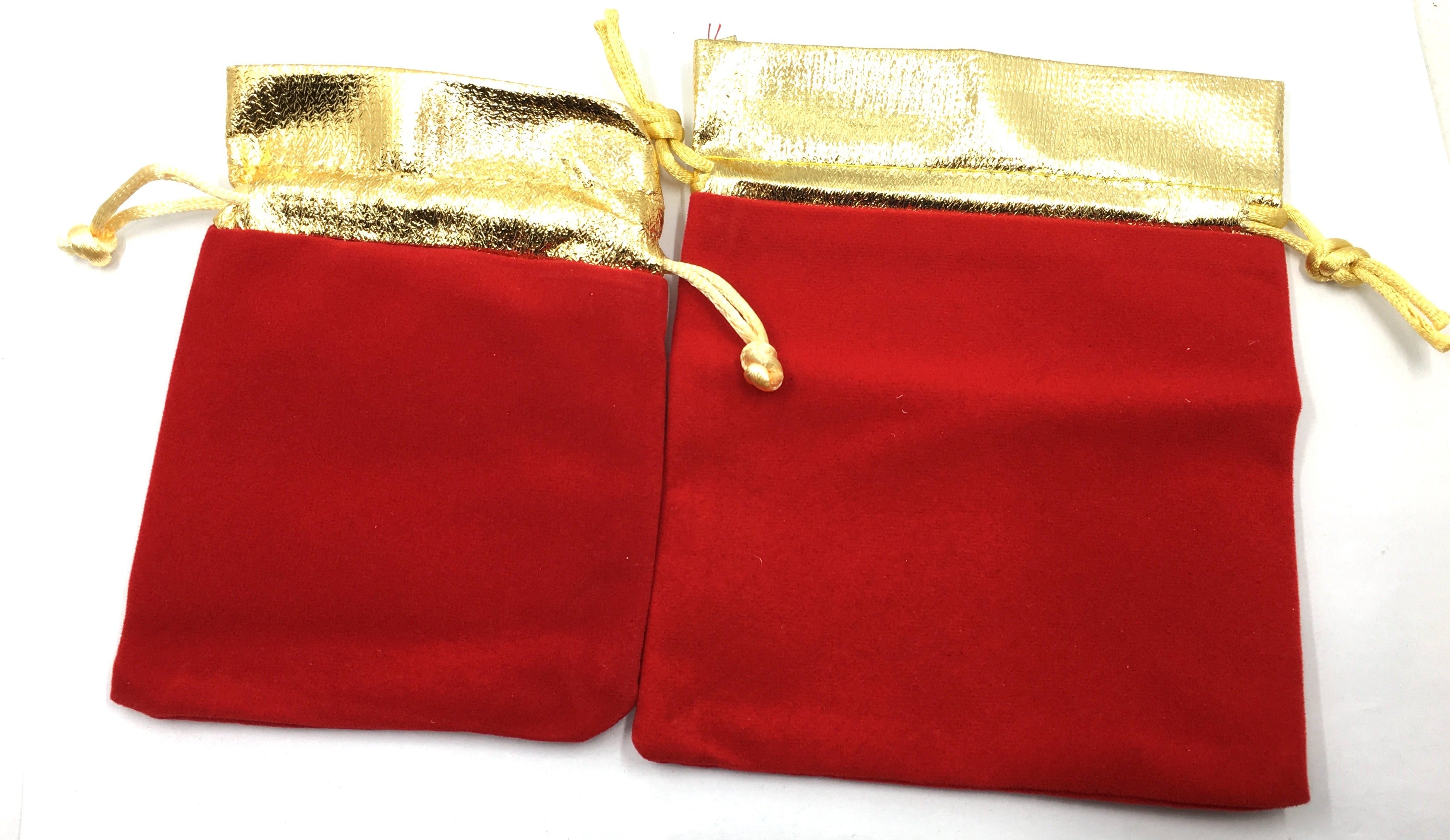Medium Red Velvet Jewelry Bags | Bellaire Wholesale