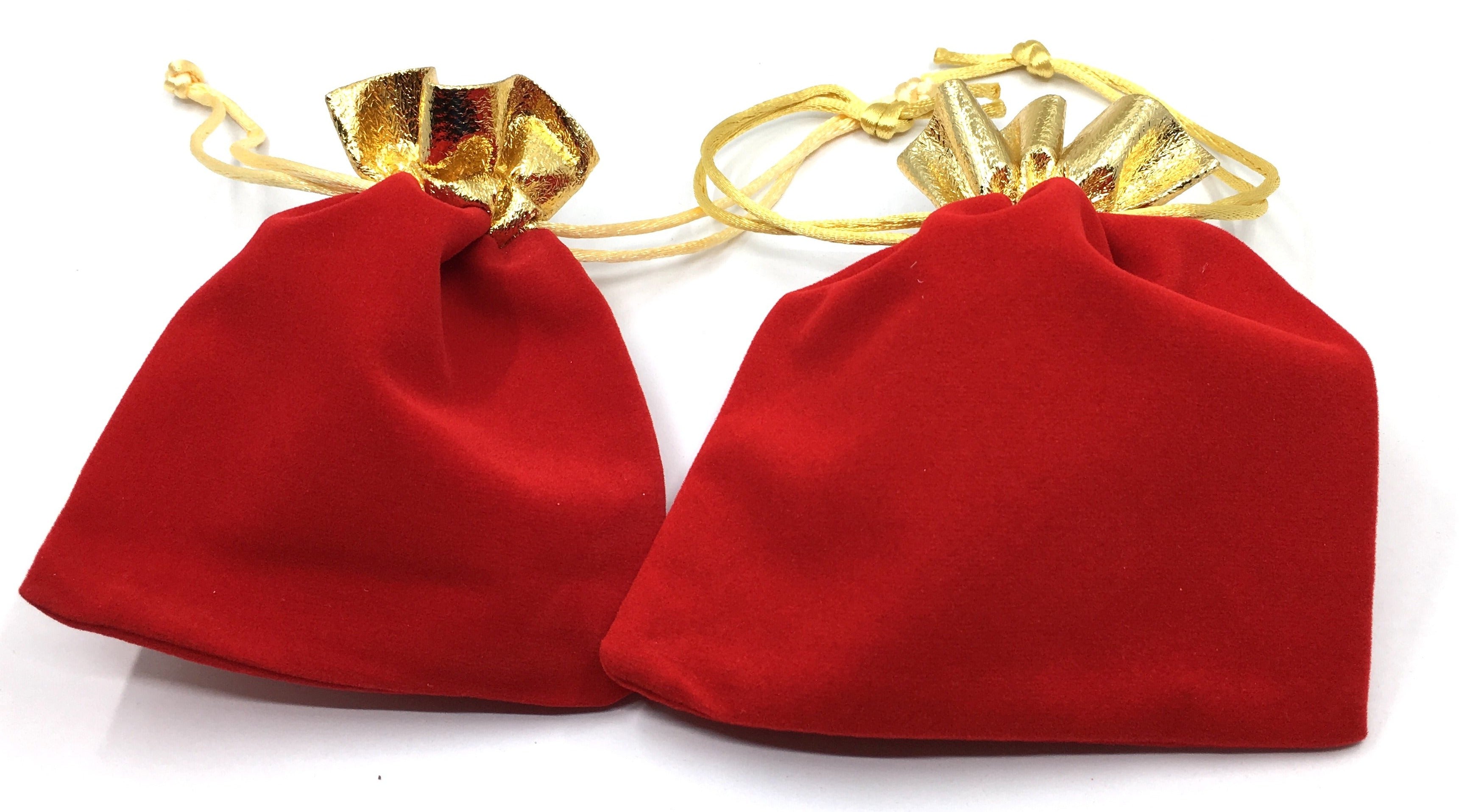 Medium Red Velvet Jewelry Bags | Bellaire Wholesale