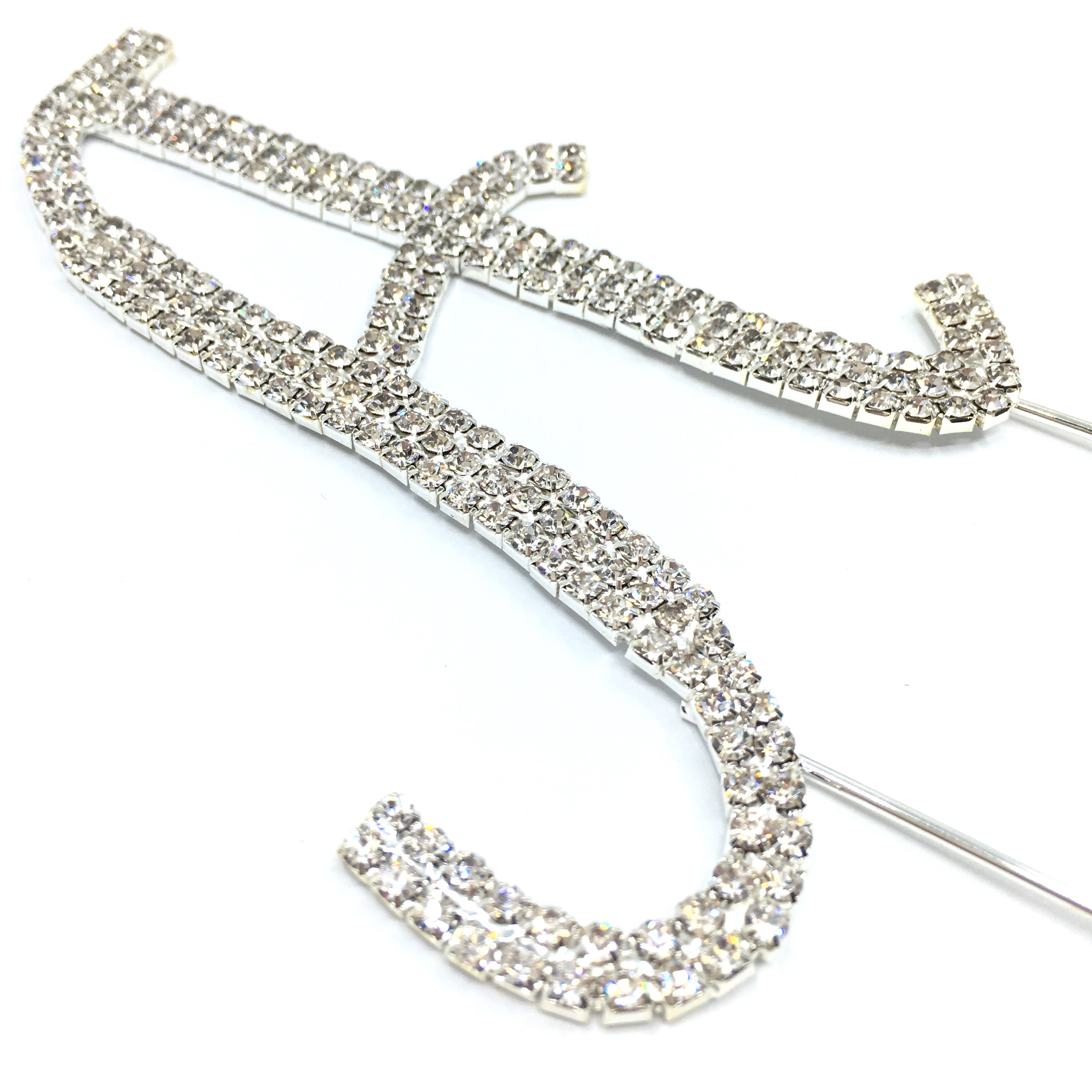 Silver Rhinestone Stud Cake Topper Letters | Bellaire Wholesale