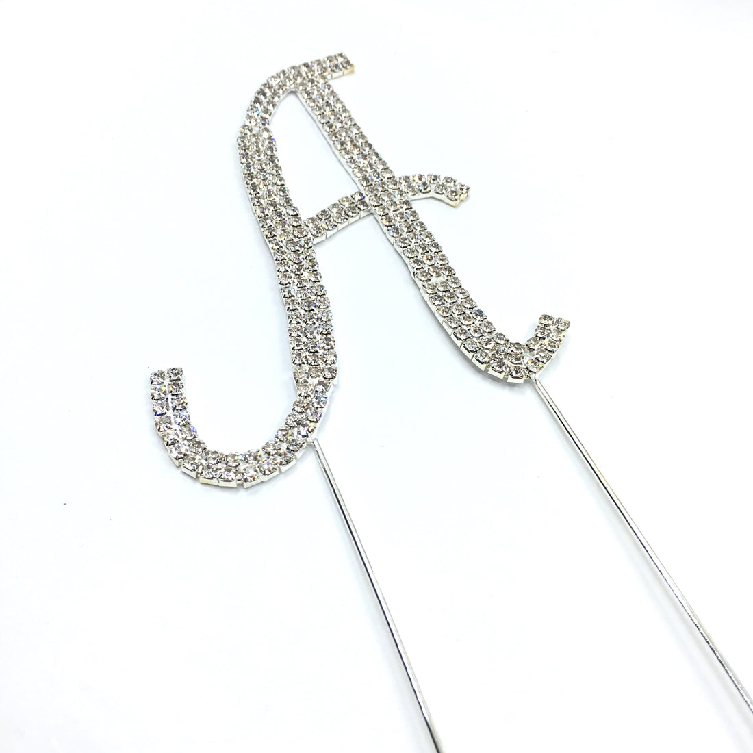 Silver Rhinestone Stud Cake Topper Letters | Bellaire Wholesale