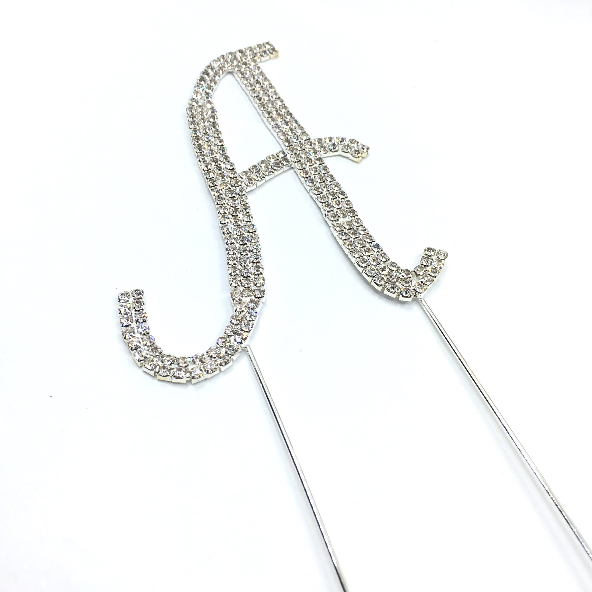 Silver Rhinestone Stud Cake Topper Letters | Bellaire Wholesale