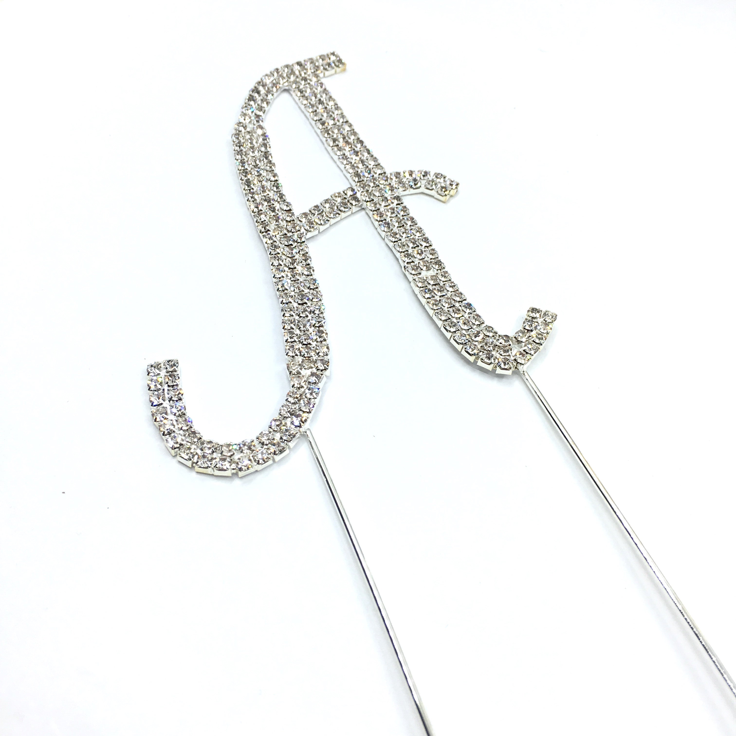 Silver Rhinestone Stud Cake Topper Letters | Bellaire Wholesale