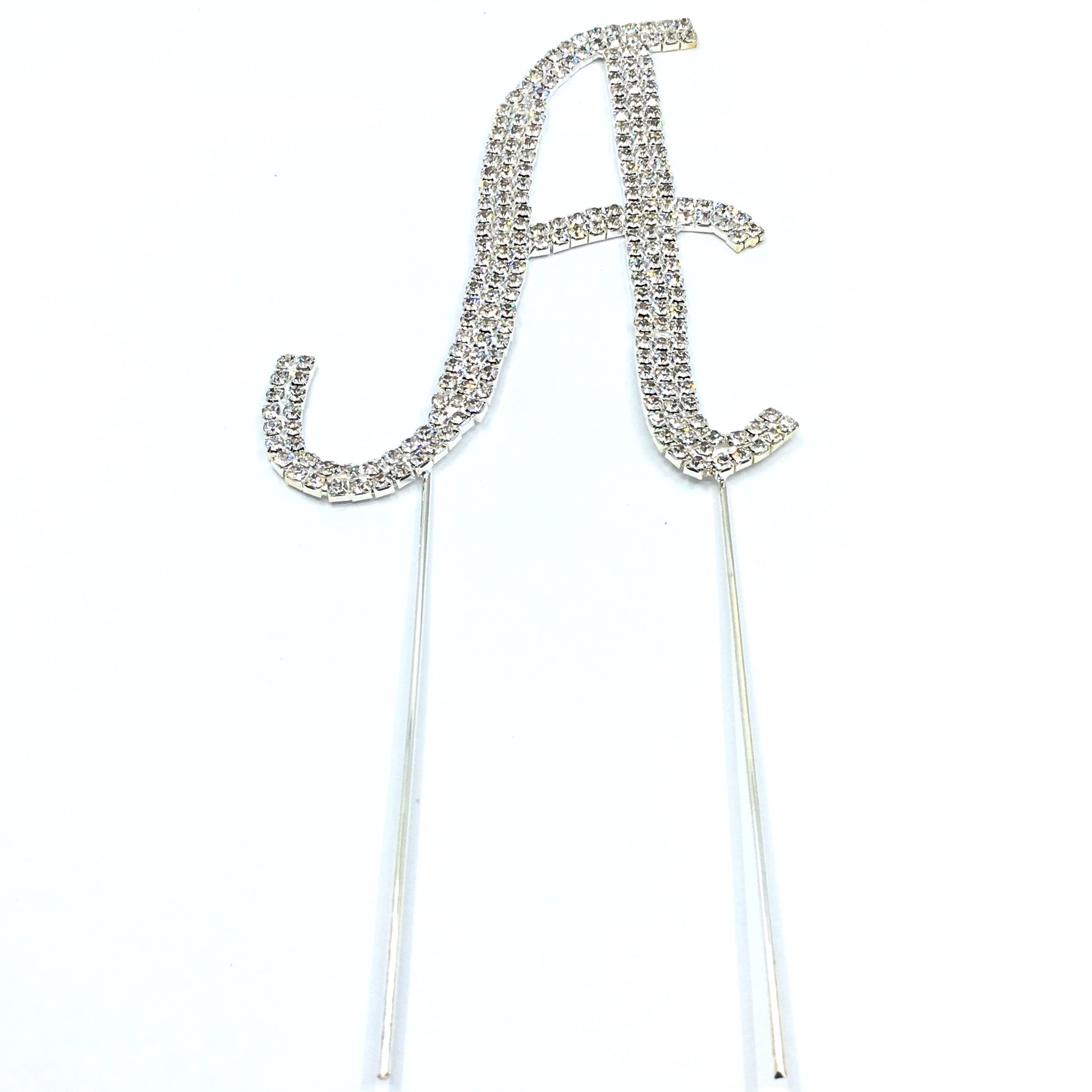 Silver Rhinestone Stud Cake Topper Letters | Bellaire Wholesale