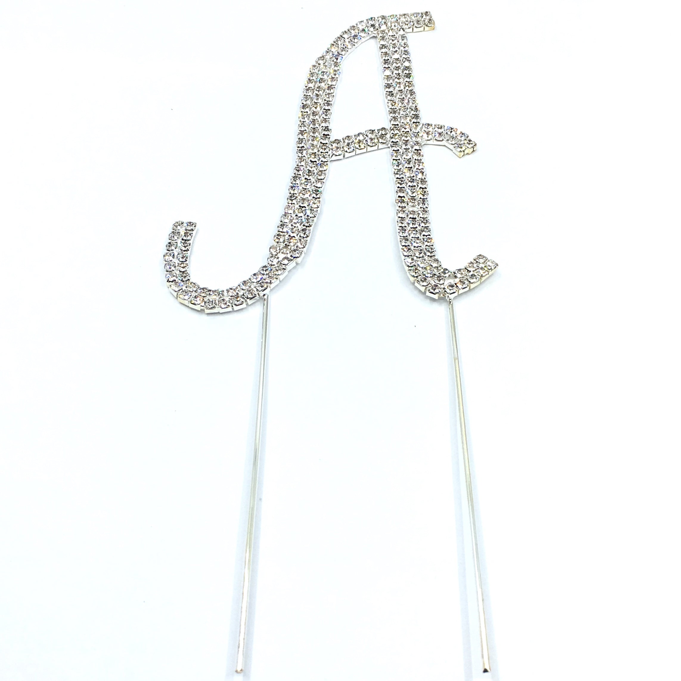 Silver Rhinestone Stud Cake Topper Letters | Bellaire Wholesale