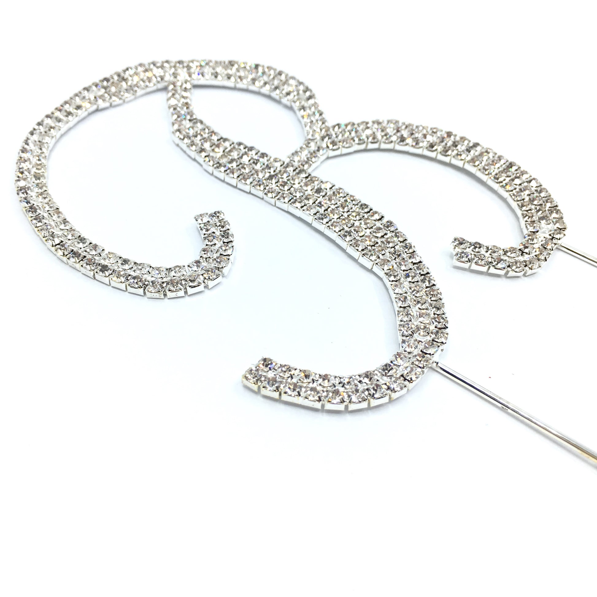 Silver Rhinestone Stud Cake Topper Letters | Bellaire Wholesale