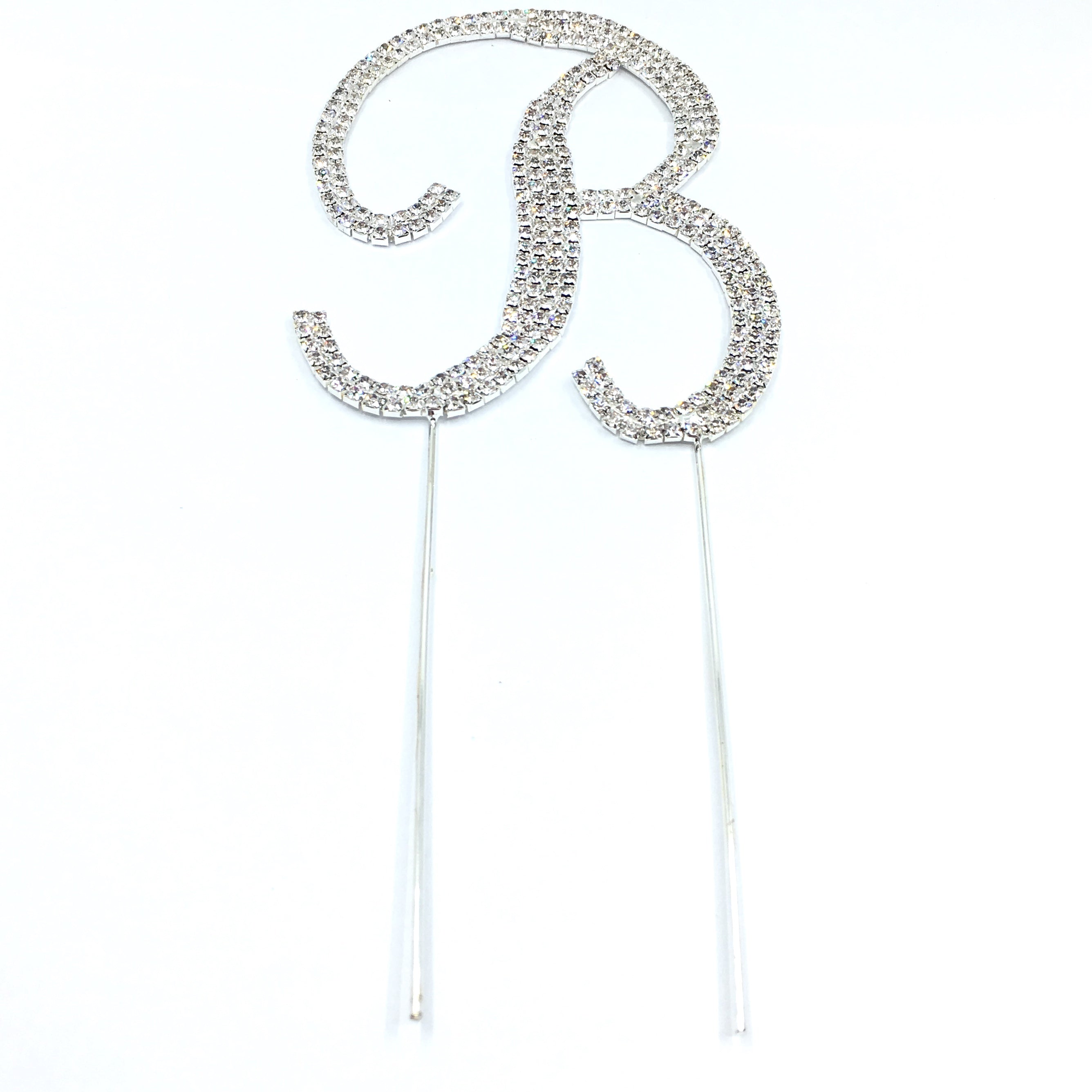 Silver Rhinestone Stud Cake Topper Letters | Bellaire Wholesale