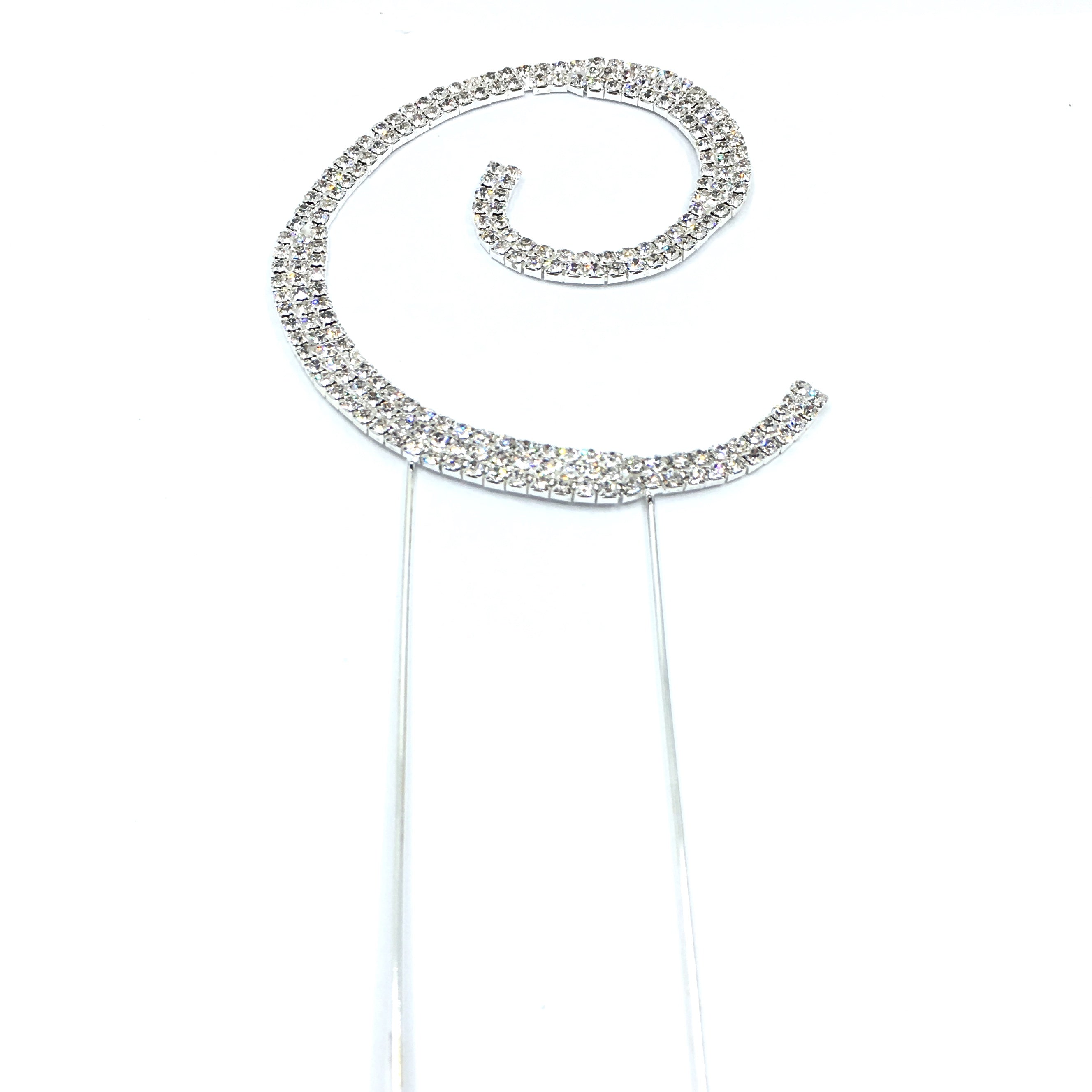 Silver Rhinestone Stud Cake Topper Letters | Bellaire Wholesale