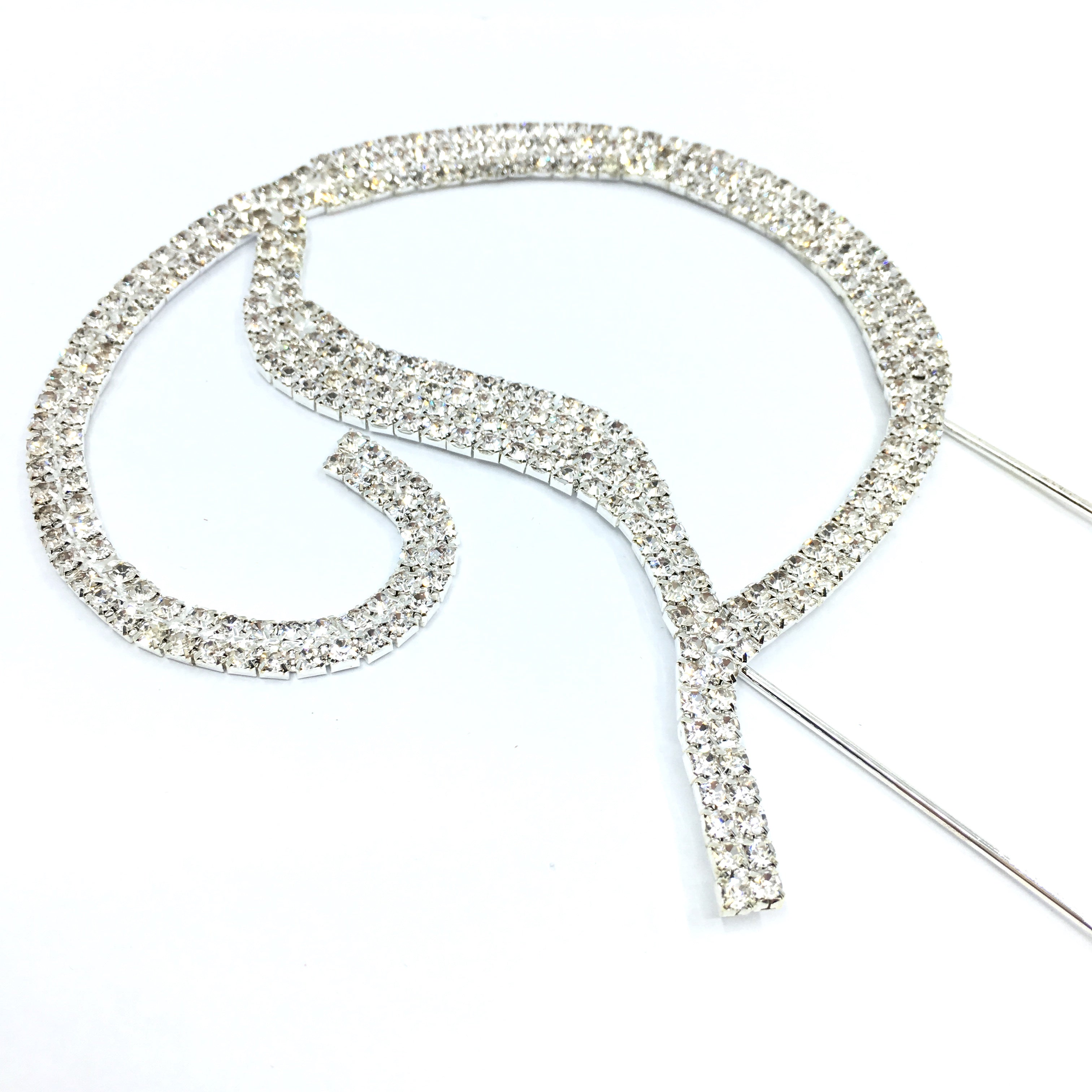 Silver Rhinestone Stud Cake Topper Letters | Bellaire Wholesale
