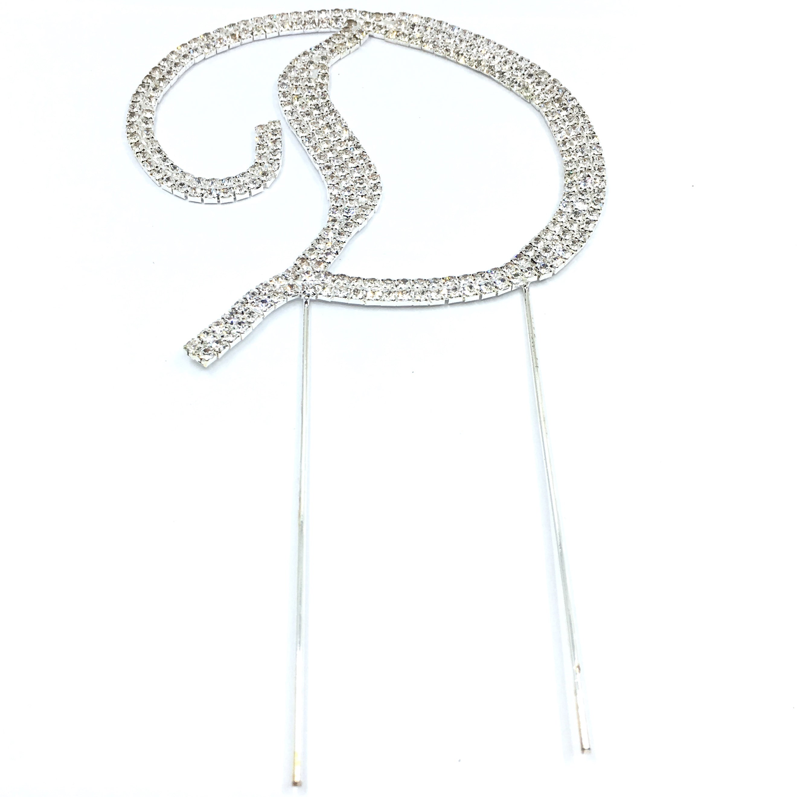 Silver Rhinestone Stud Cake Topper Letters | Bellaire Wholesale