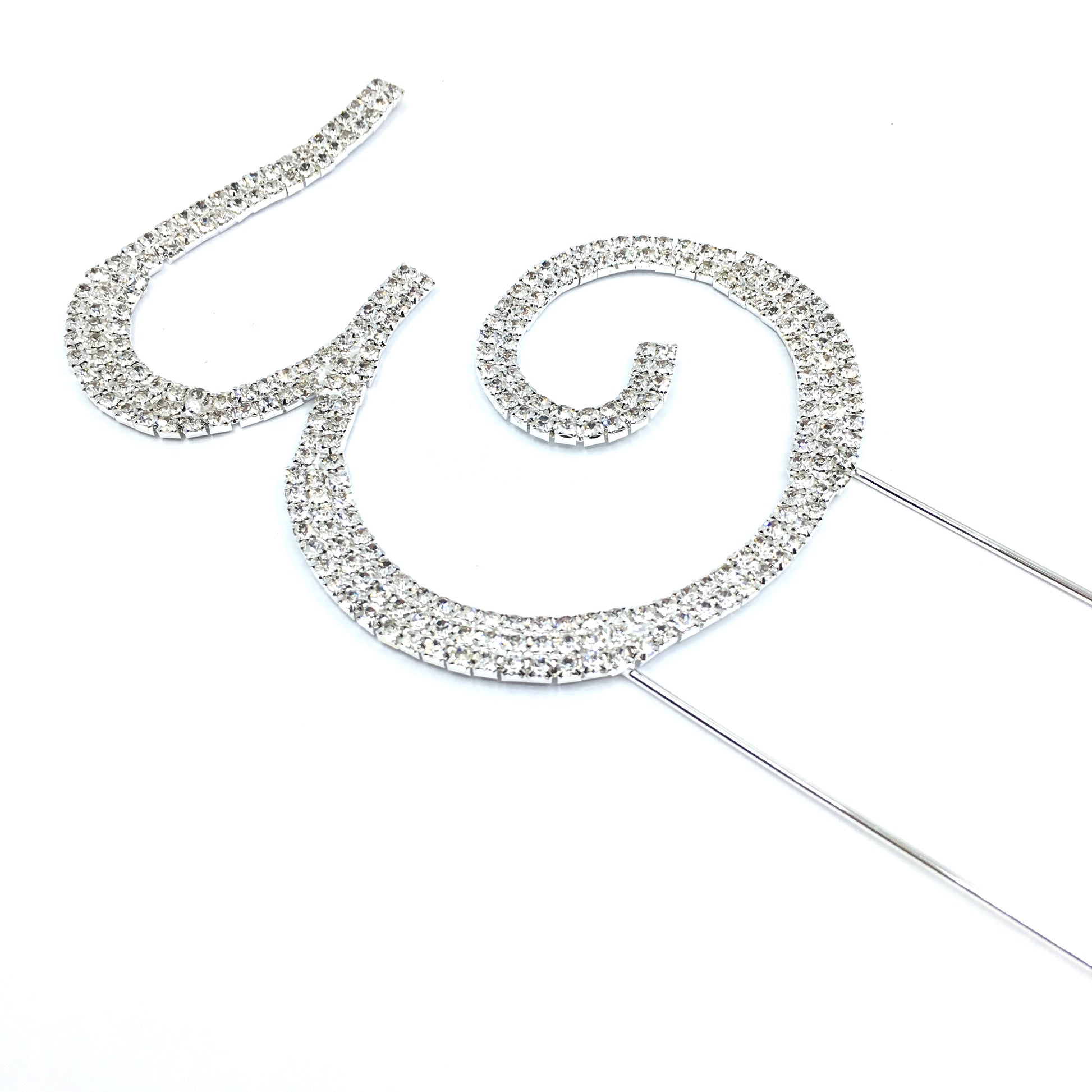 Silver Rhinestone Stud Cake Topper Letters | Bellaire Wholesale