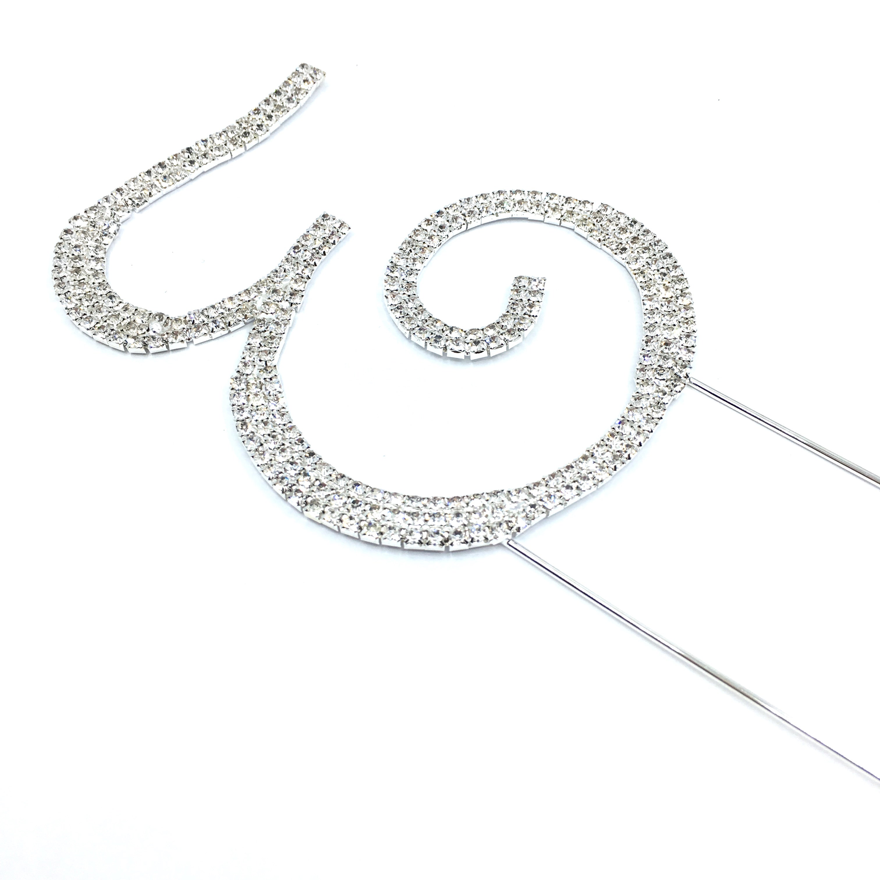 Silver Rhinestone Stud Cake Topper Letters | Bellaire Wholesale