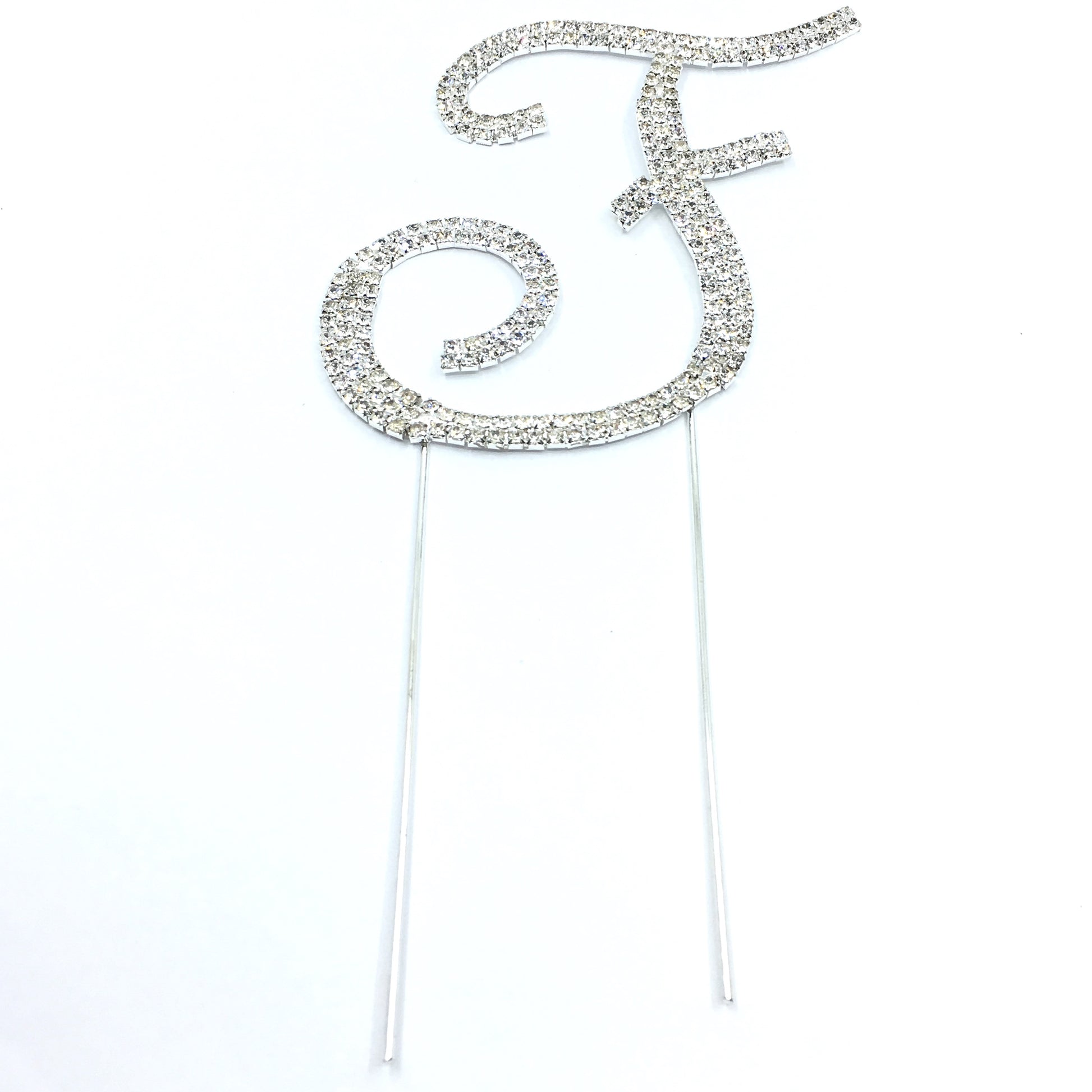 Silver Rhinestone Stud Cake Topper Letters | Bellaire Wholesale