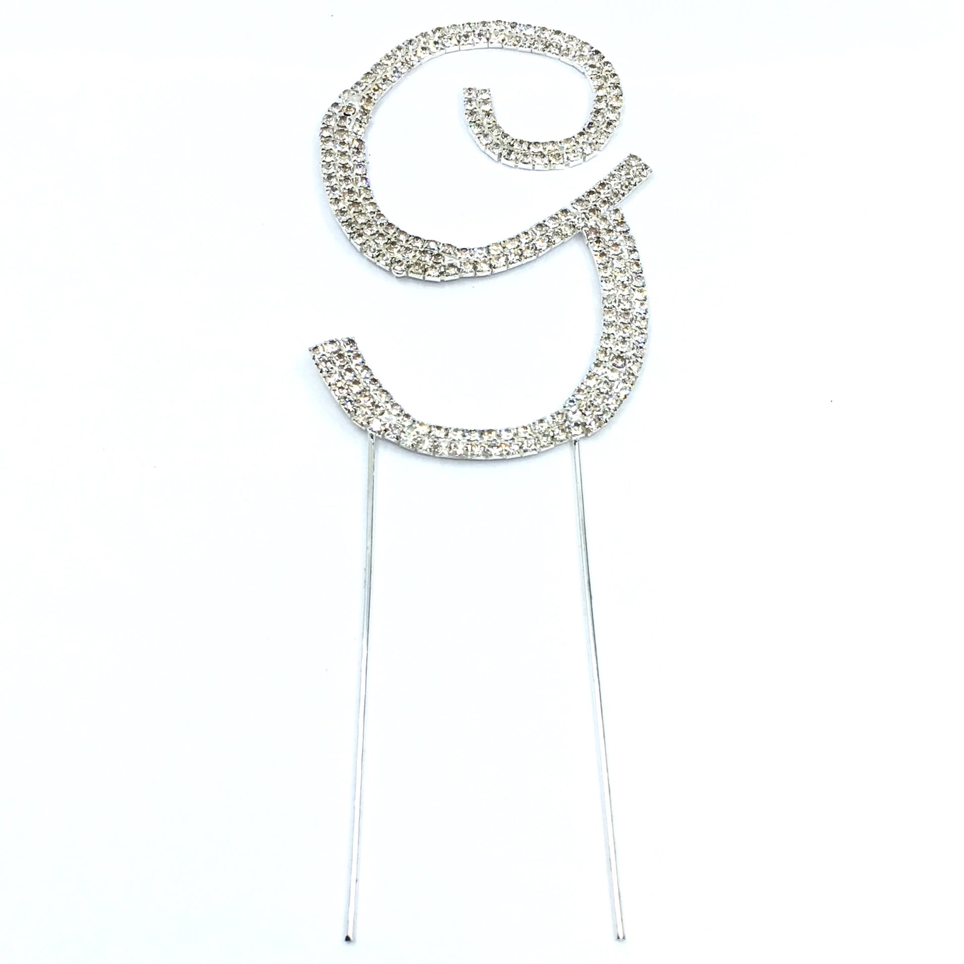 Silver Rhinestone Stud Cake Topper Letters | Bellaire Wholesale