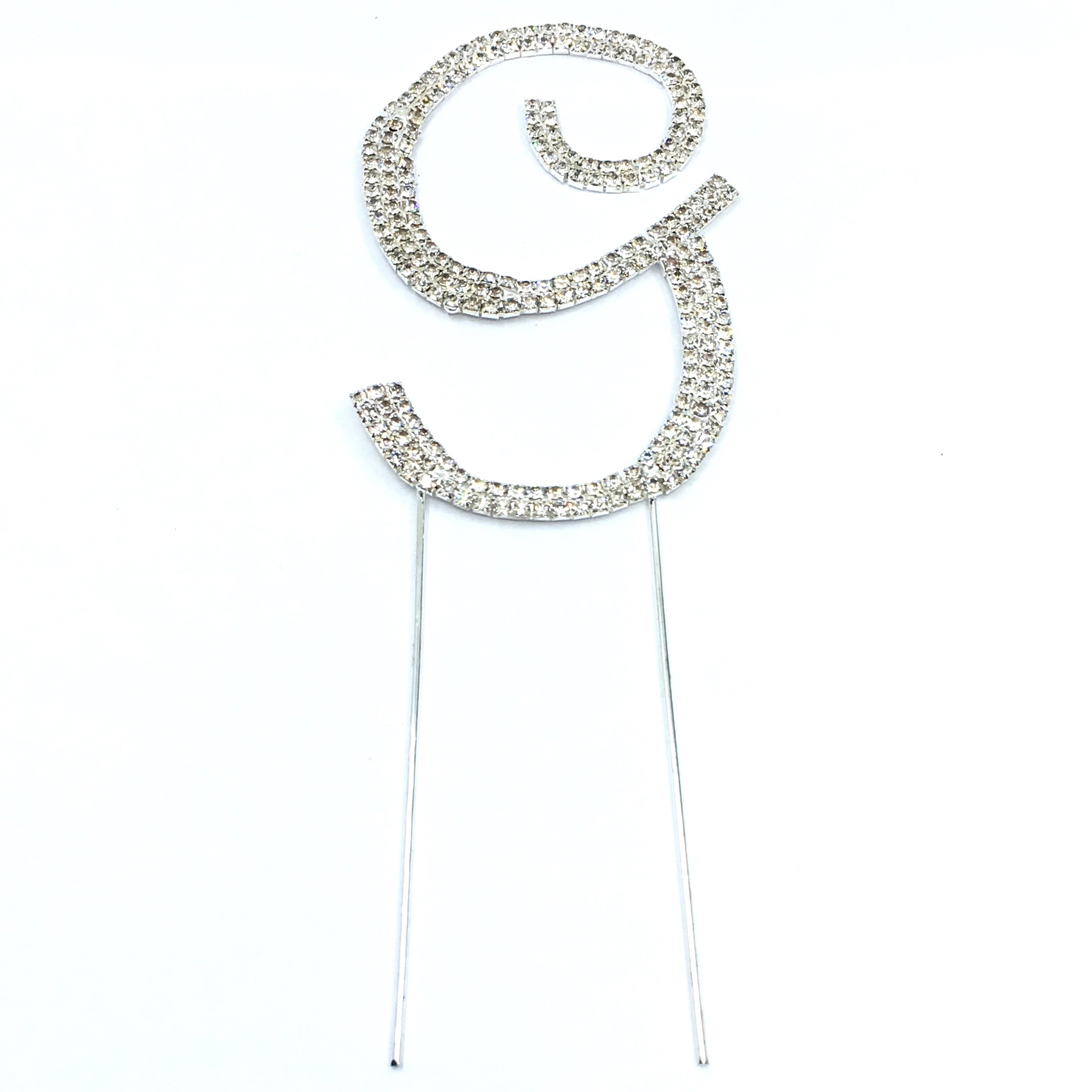 Silver Rhinestone Stud Cake Topper Letters | Bellaire Wholesale