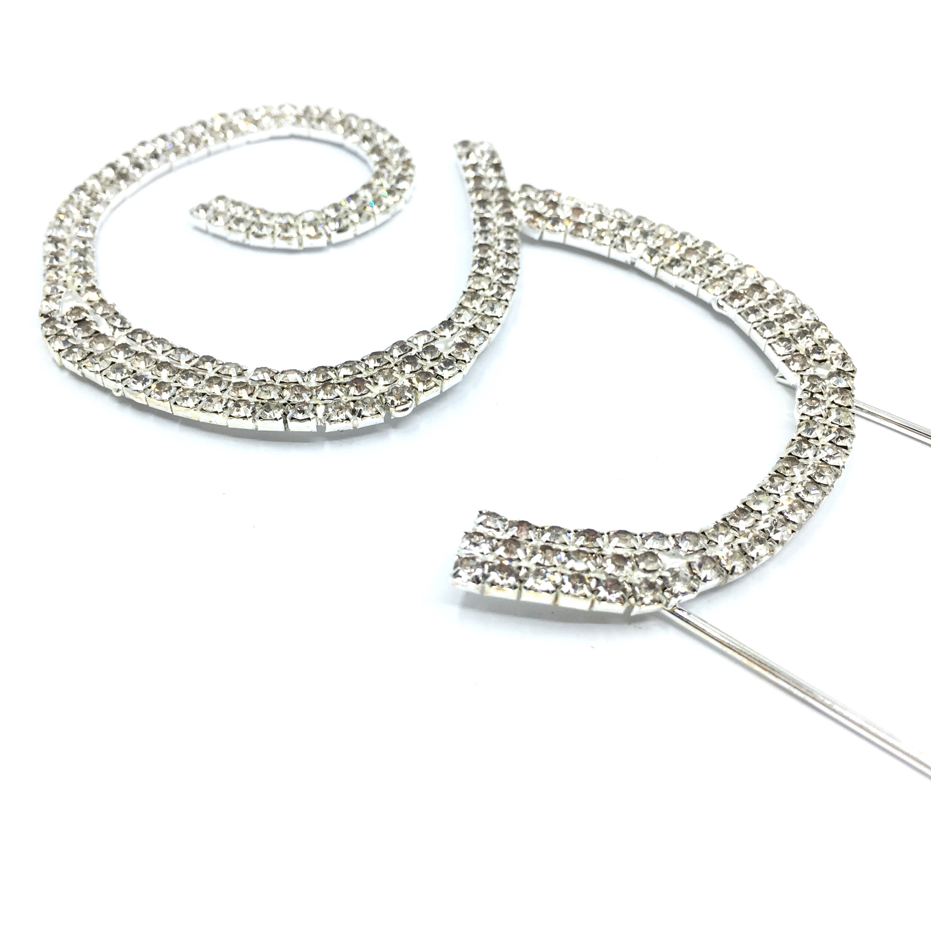Silver Rhinestone Stud Cake Topper Letters | Bellaire Wholesale