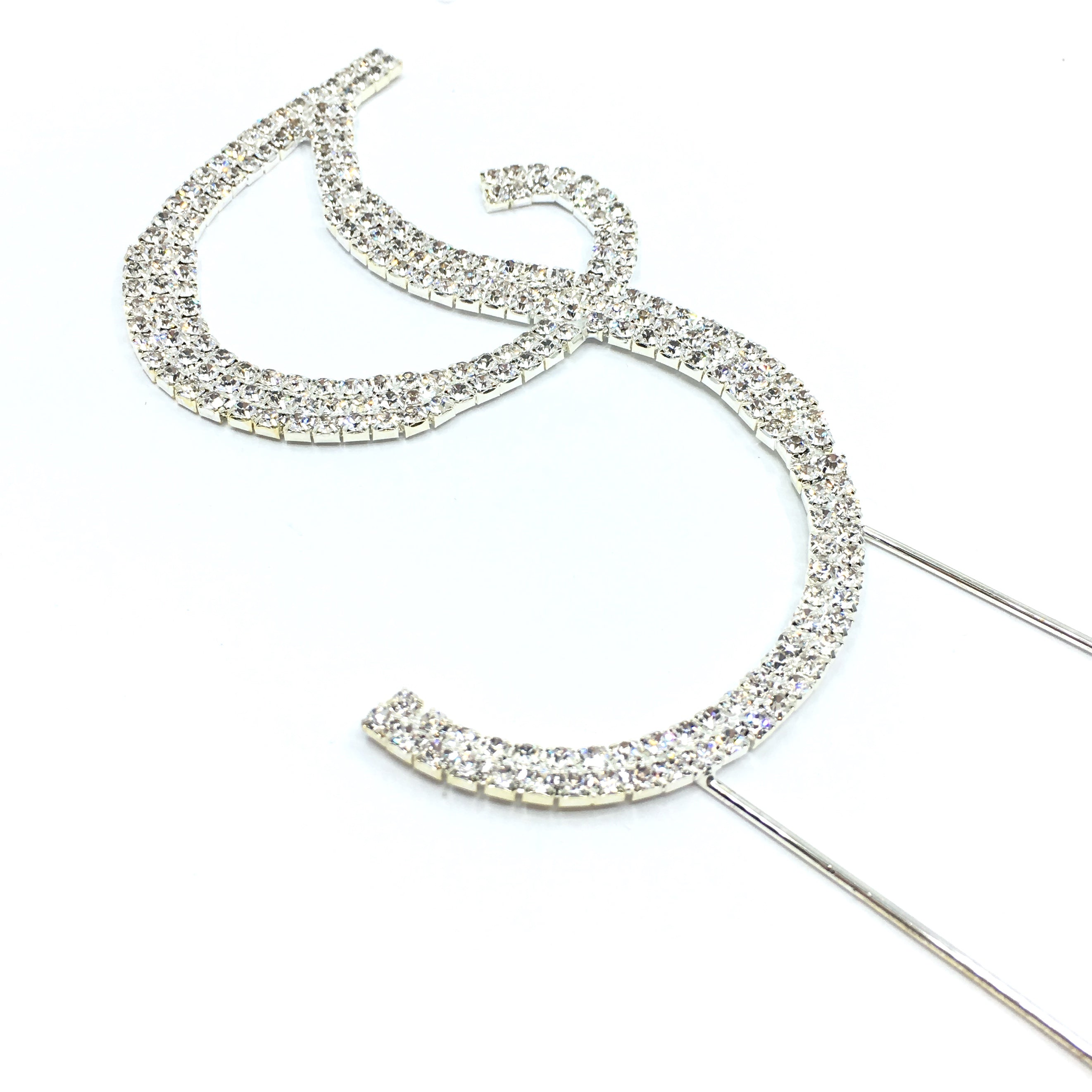 Silver Rhinestone Stud Cake Topper Letters | Bellaire Wholesale