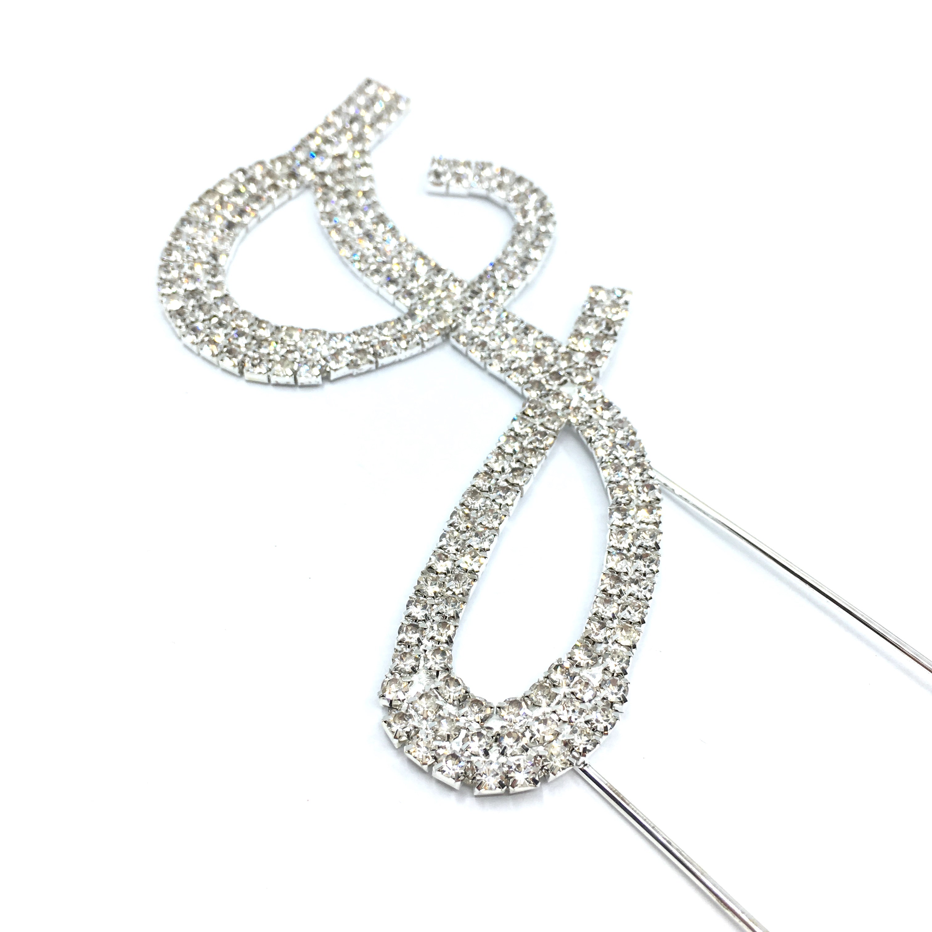 Silver Rhinestone Stud Cake Topper Letters | Bellaire Wholesale