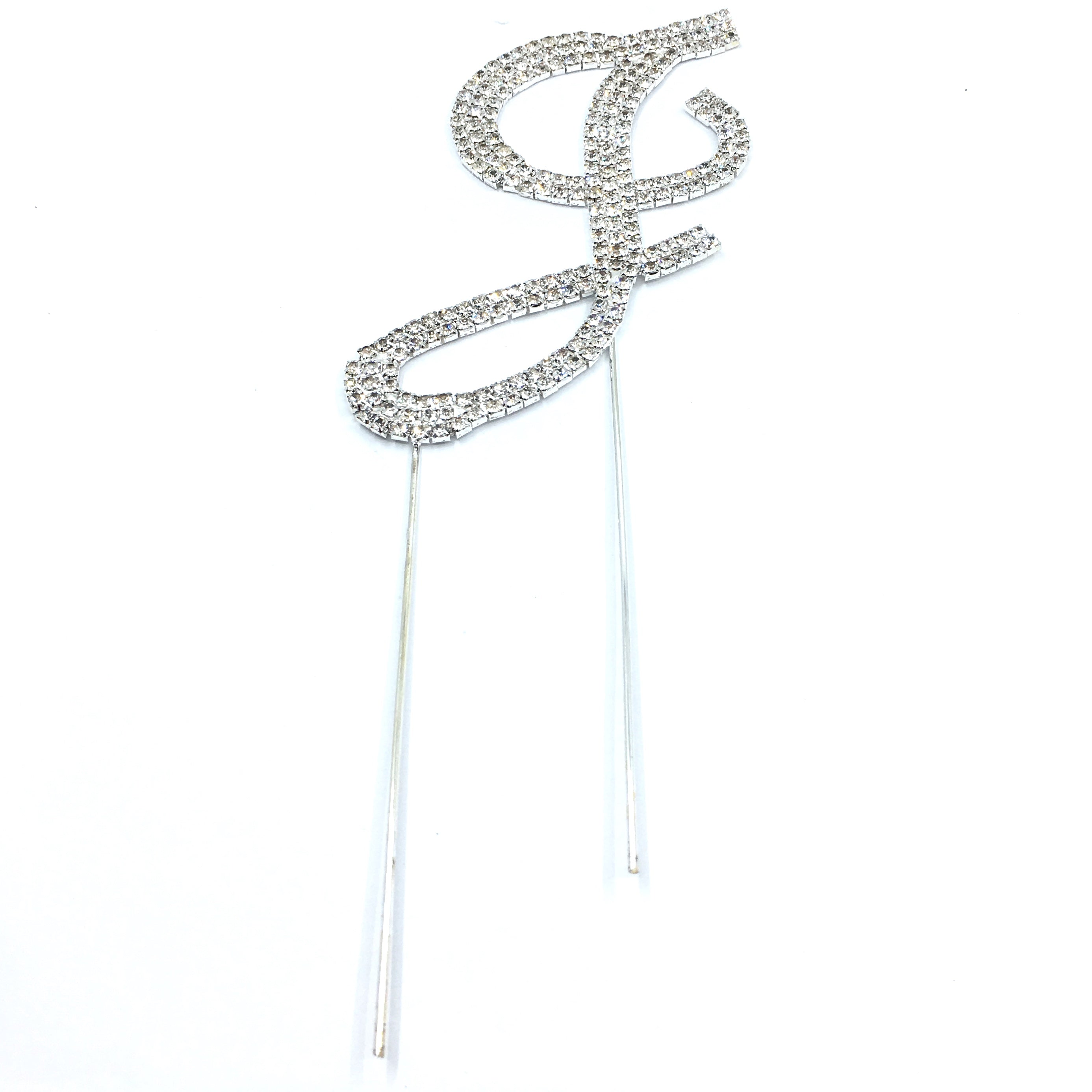 Silver Rhinestone Stud Cake Topper Letters | Bellaire Wholesale