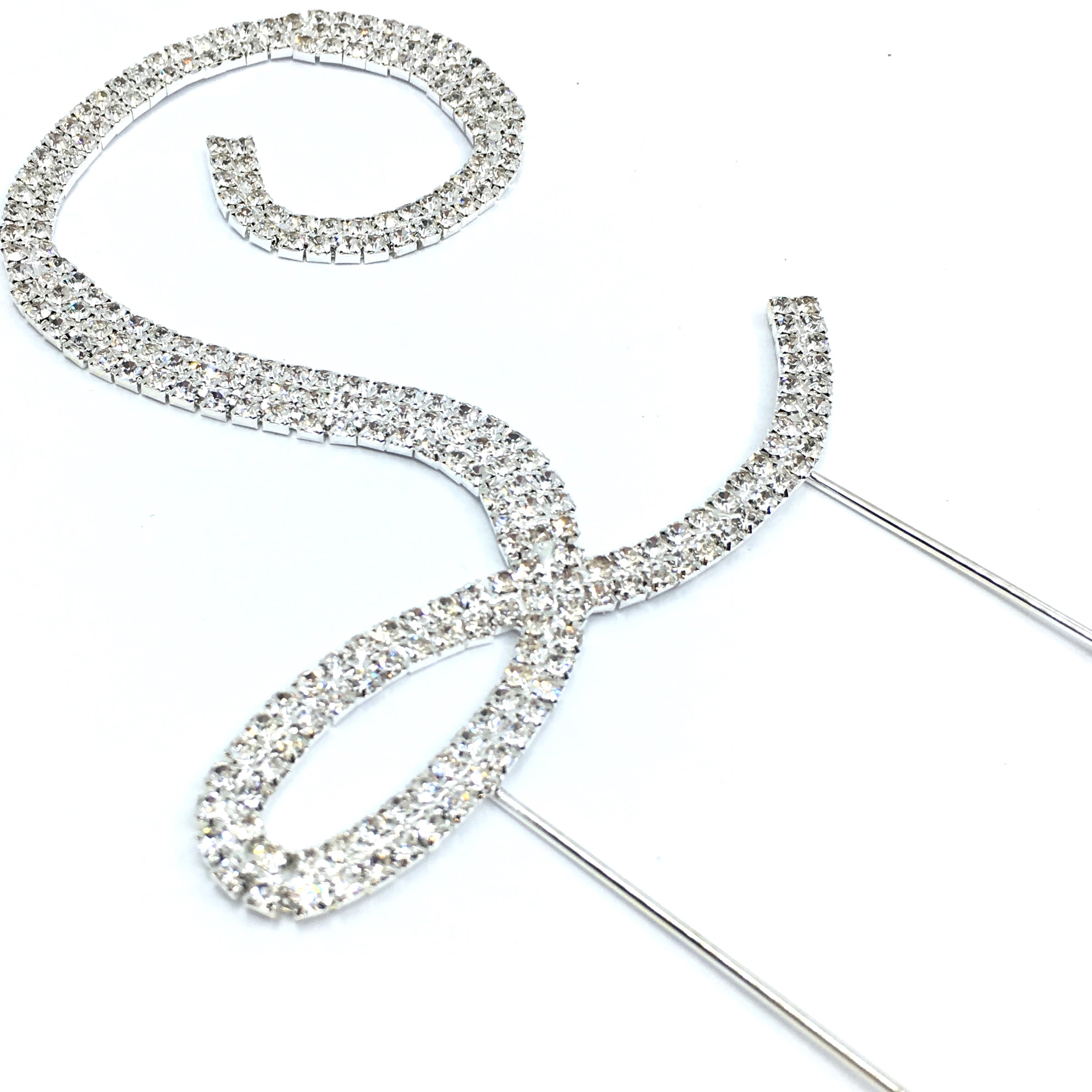 Silver Rhinestone Stud Cake Topper Letters | Bellaire Wholesale