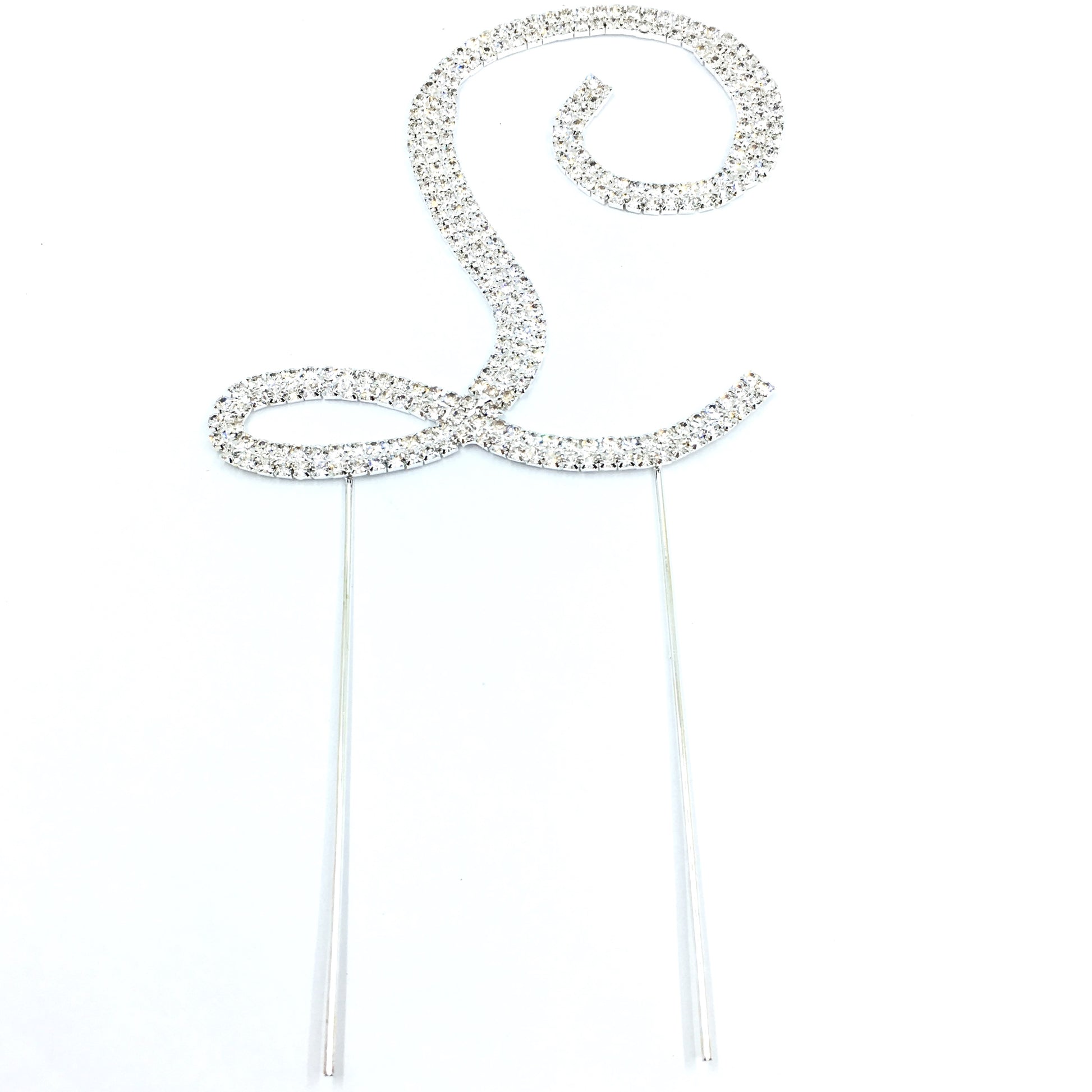 Silver Rhinestone Stud Cake Topper Letters | Bellaire Wholesale