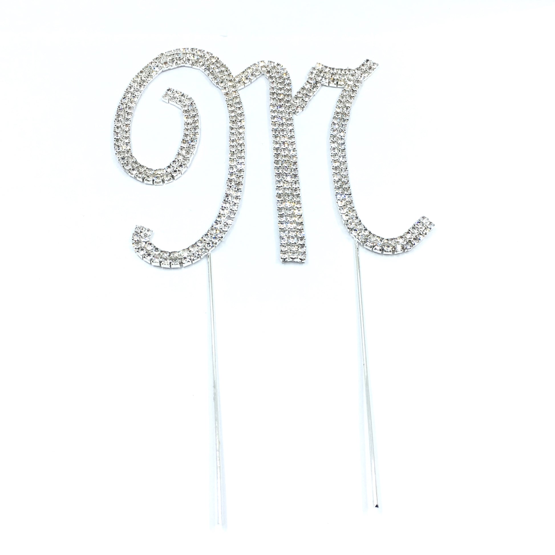 Silver Rhinestone Stud Cake Topper Letters | Bellaire Wholesale