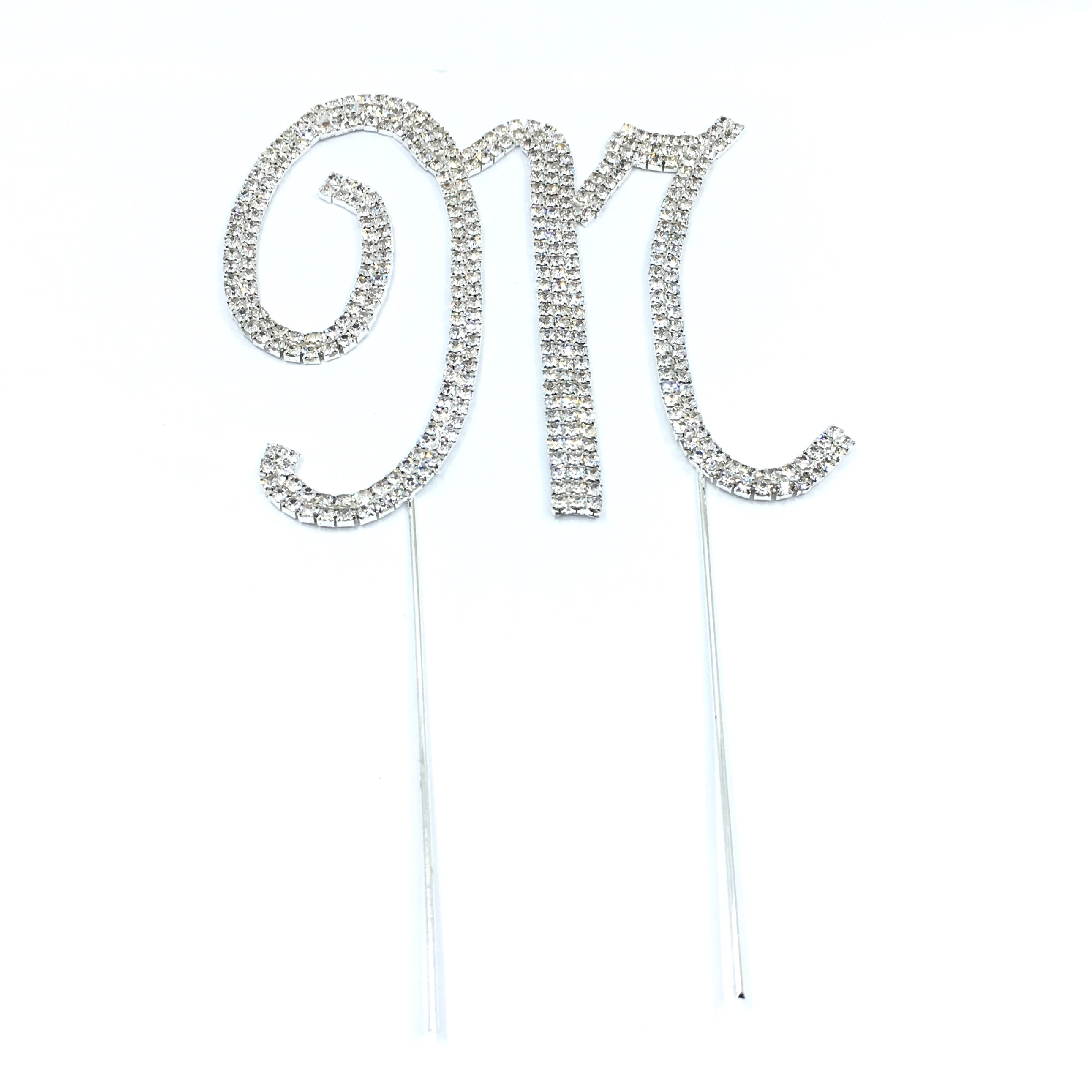 Silver Rhinestone Stud Cake Topper Letters | Bellaire Wholesale