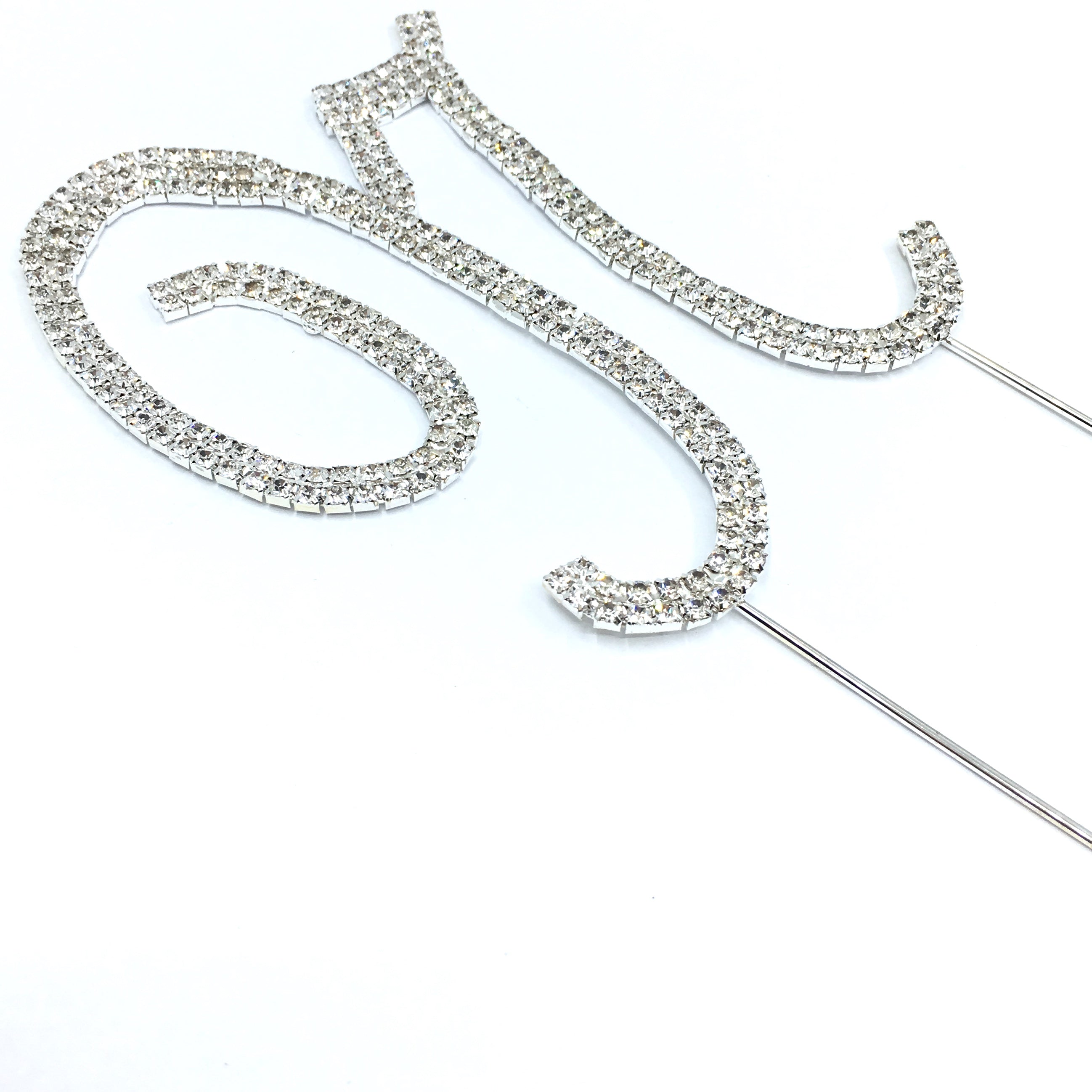 Silver Rhinestone Stud Cake Topper Letters | Bellaire Wholesale