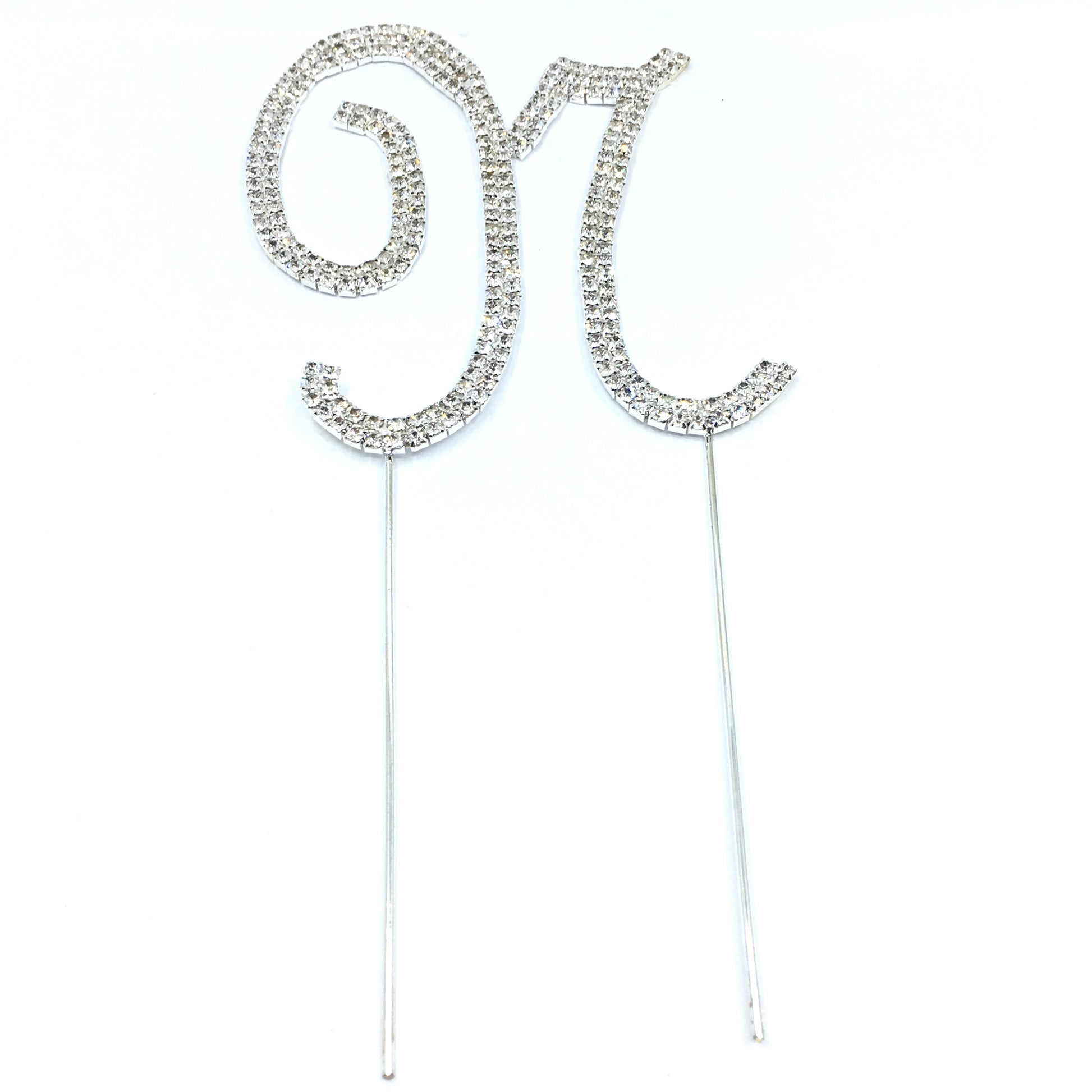 Silver Rhinestone Stud Cake Topper Letters | Bellaire Wholesale
