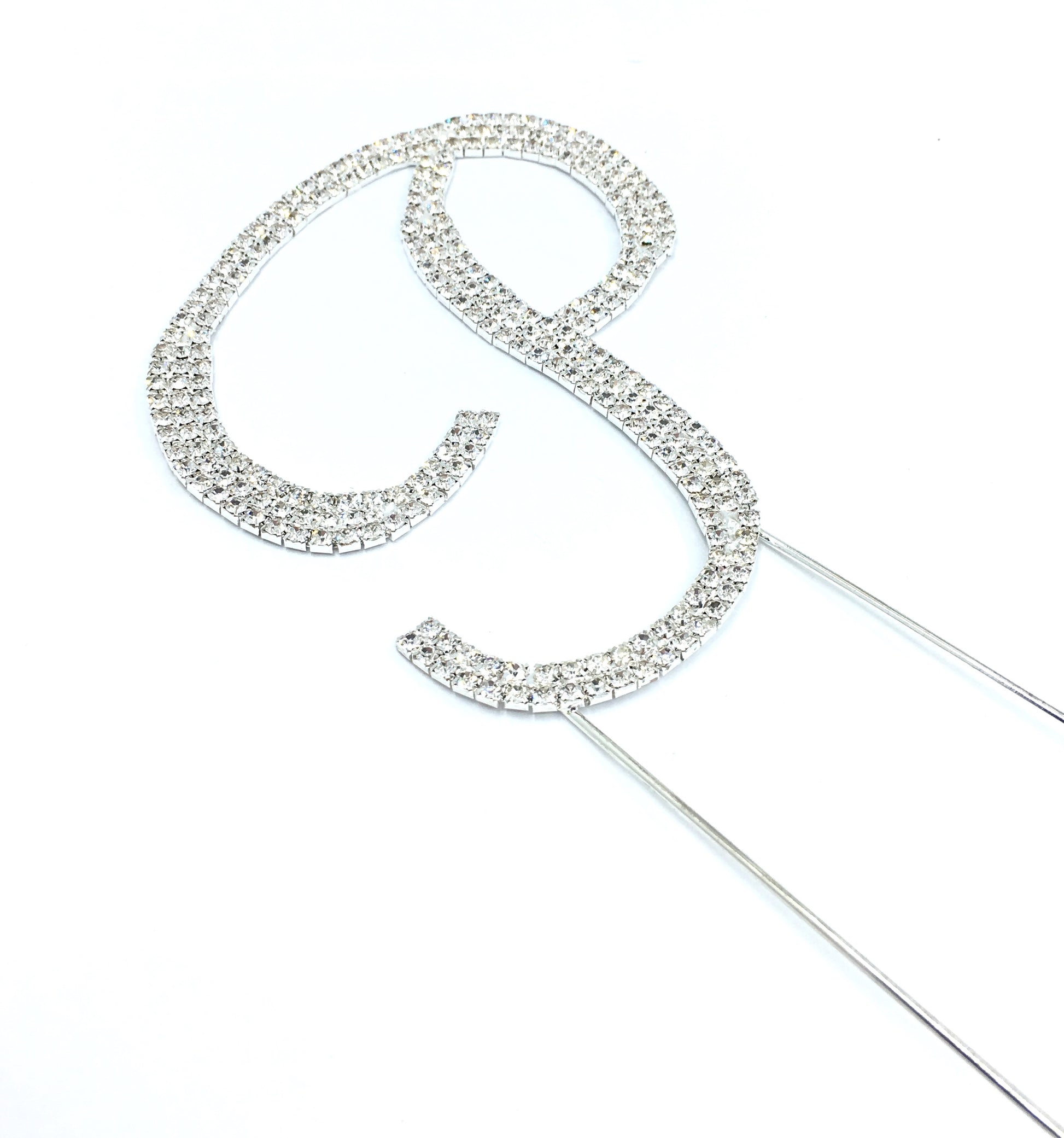 Silver Rhinestone Stud Cake Topper Letters | Bellaire Wholesale