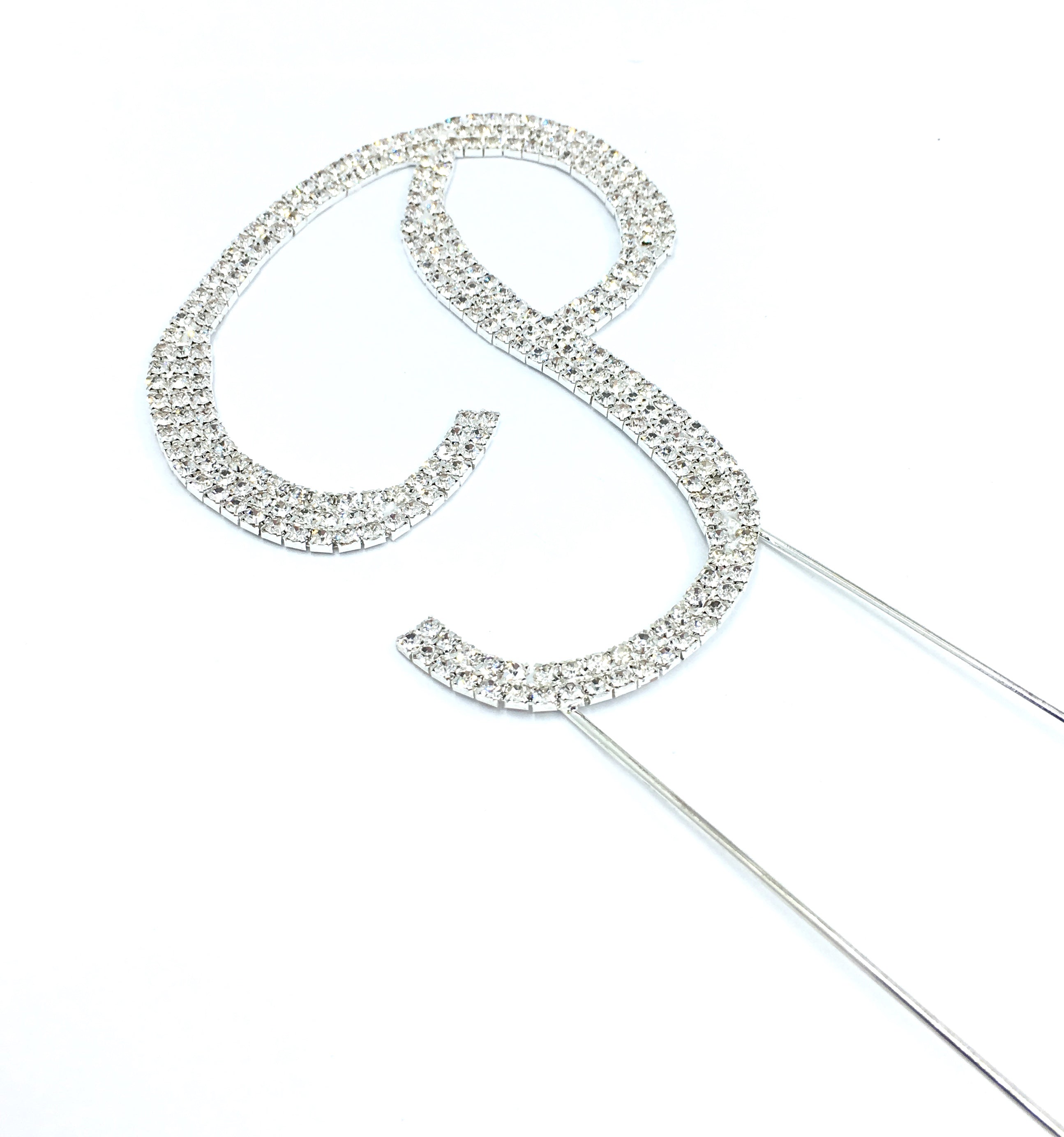 Silver Rhinestone Stud Cake Topper Letters | Bellaire Wholesale