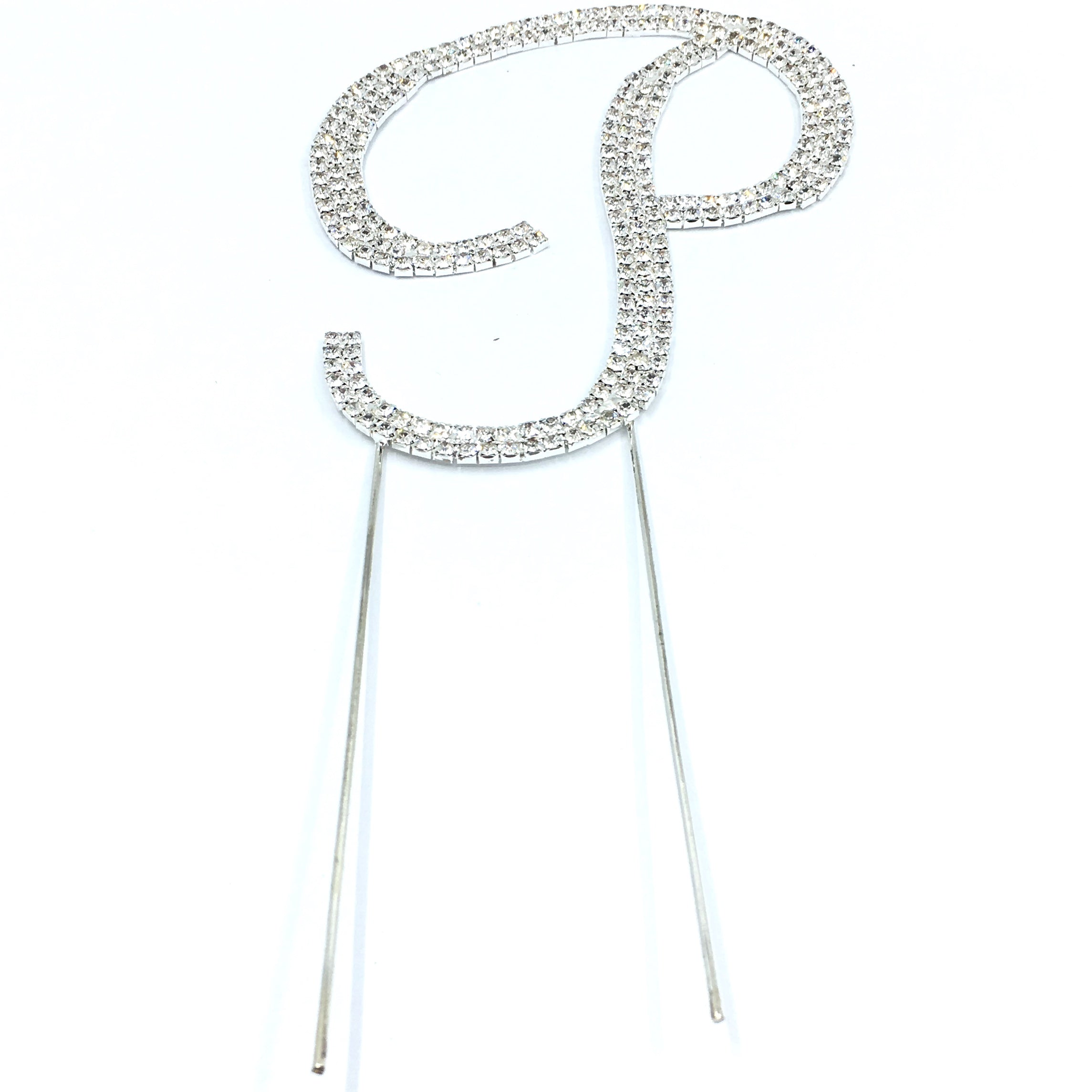 Silver Rhinestone Stud Cake Topper Letters | Bellaire Wholesale