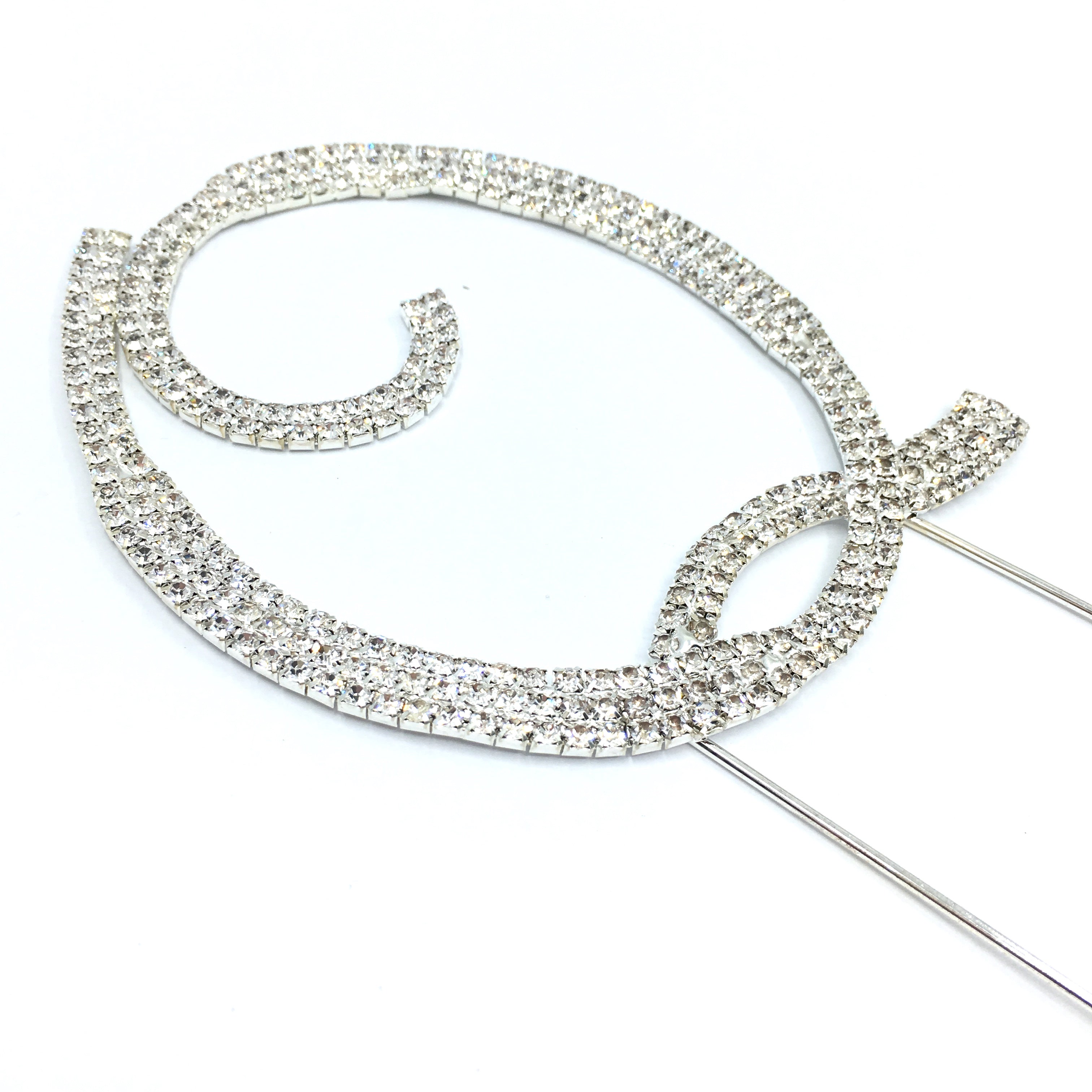 Silver Rhinestone Stud Cake Topper Letters | Bellaire Wholesale