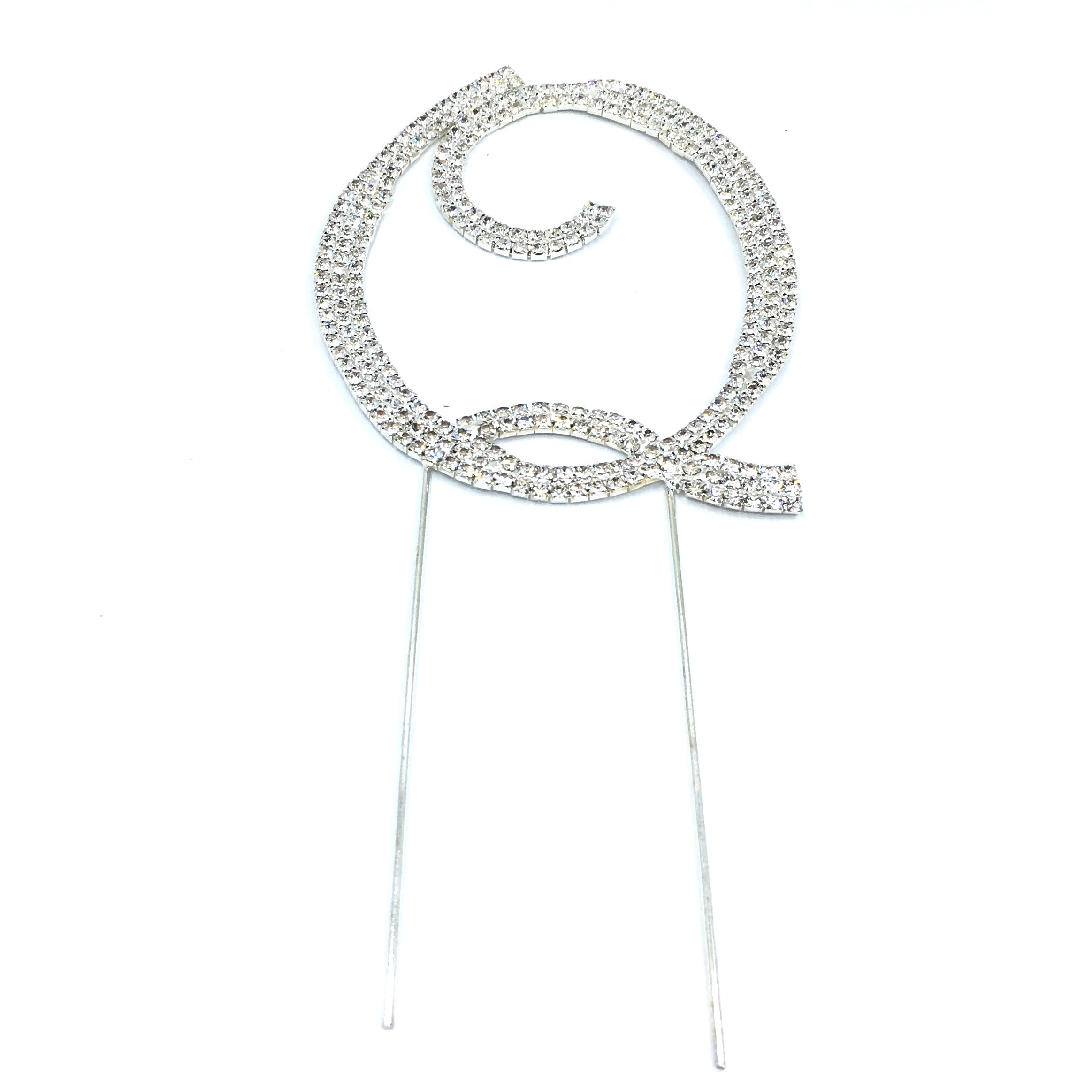 Silver Rhinestone Stud Cake Topper Letters | Bellaire Wholesale