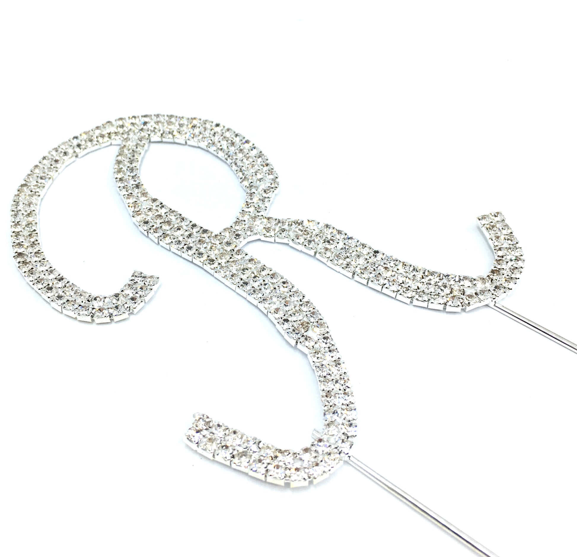 Silver Rhinestone Stud Cake Topper Letters | Bellaire Wholesale