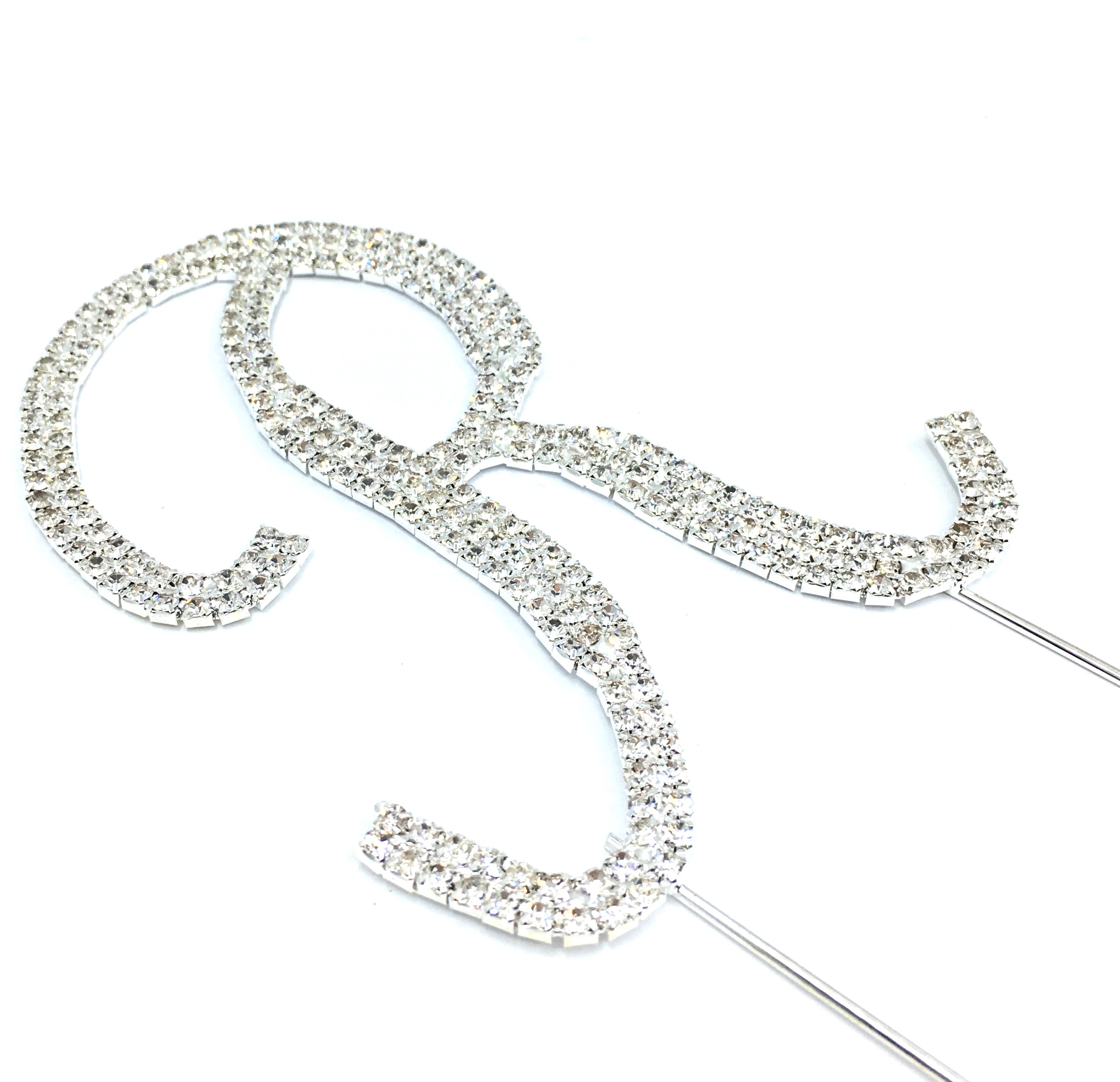 Silver Rhinestone Stud Cake Topper Letters | Bellaire Wholesale