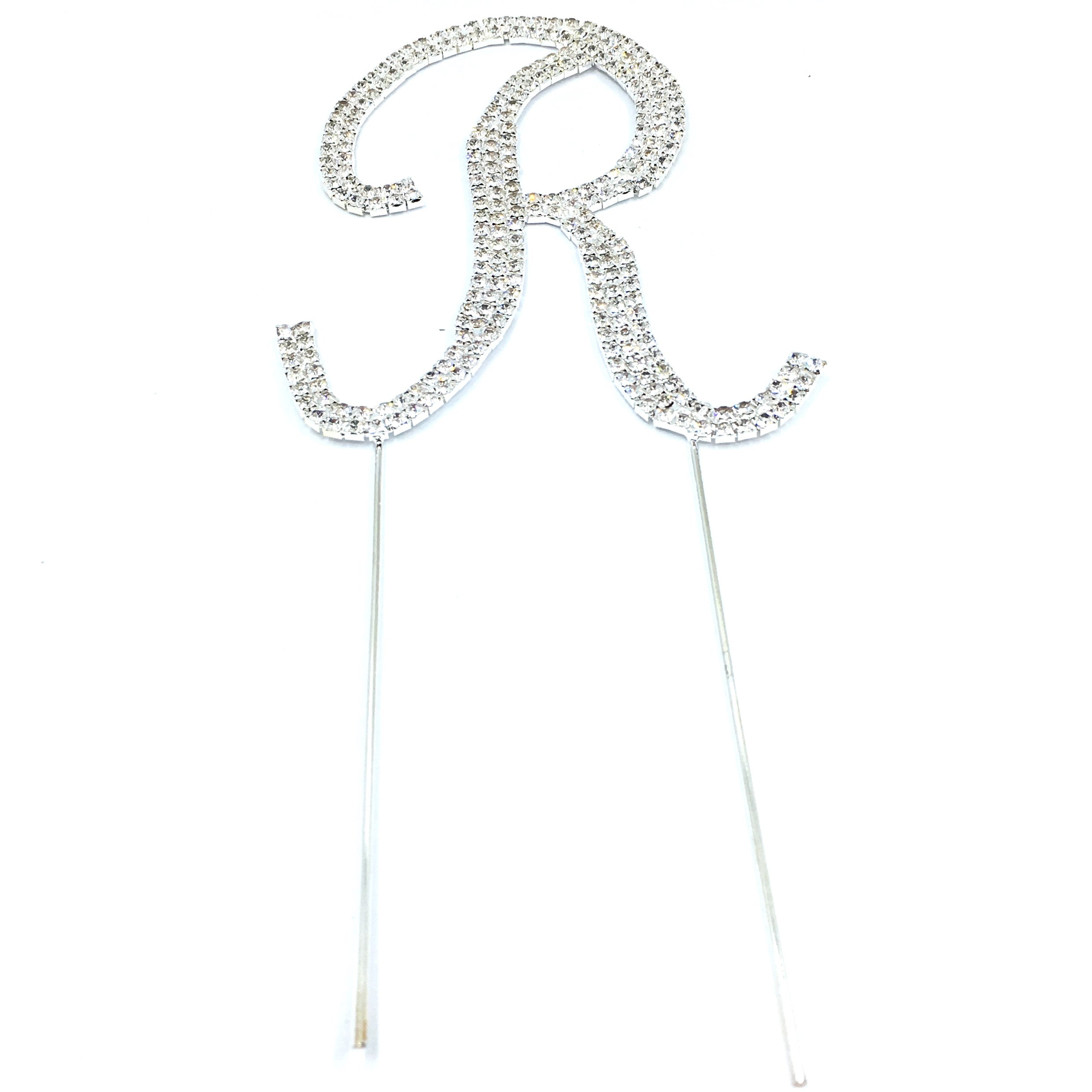 Silver Rhinestone Stud Cake Topper Letters | Bellaire Wholesale