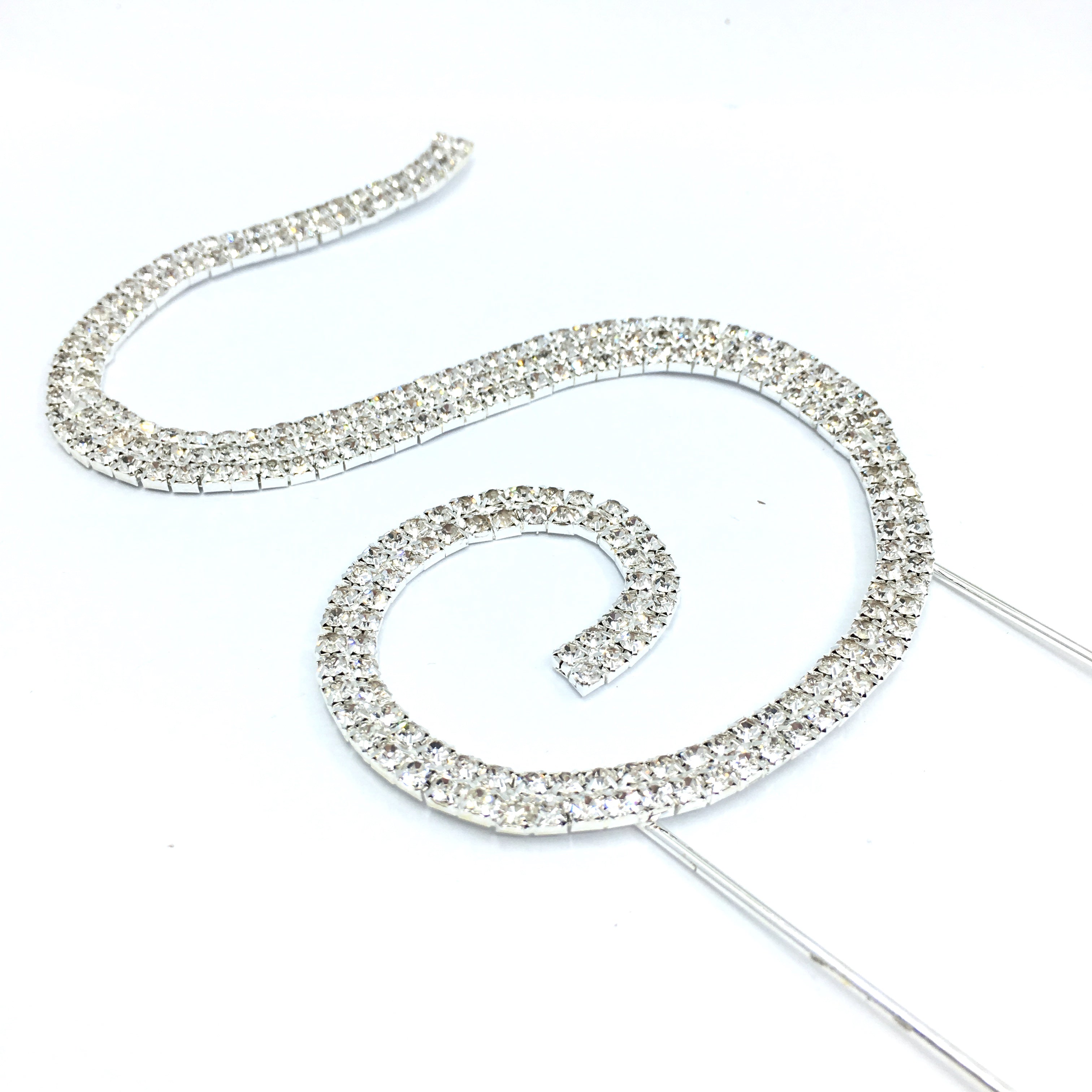 Silver Rhinestone Stud Cake Topper Letters | Bellaire Wholesale