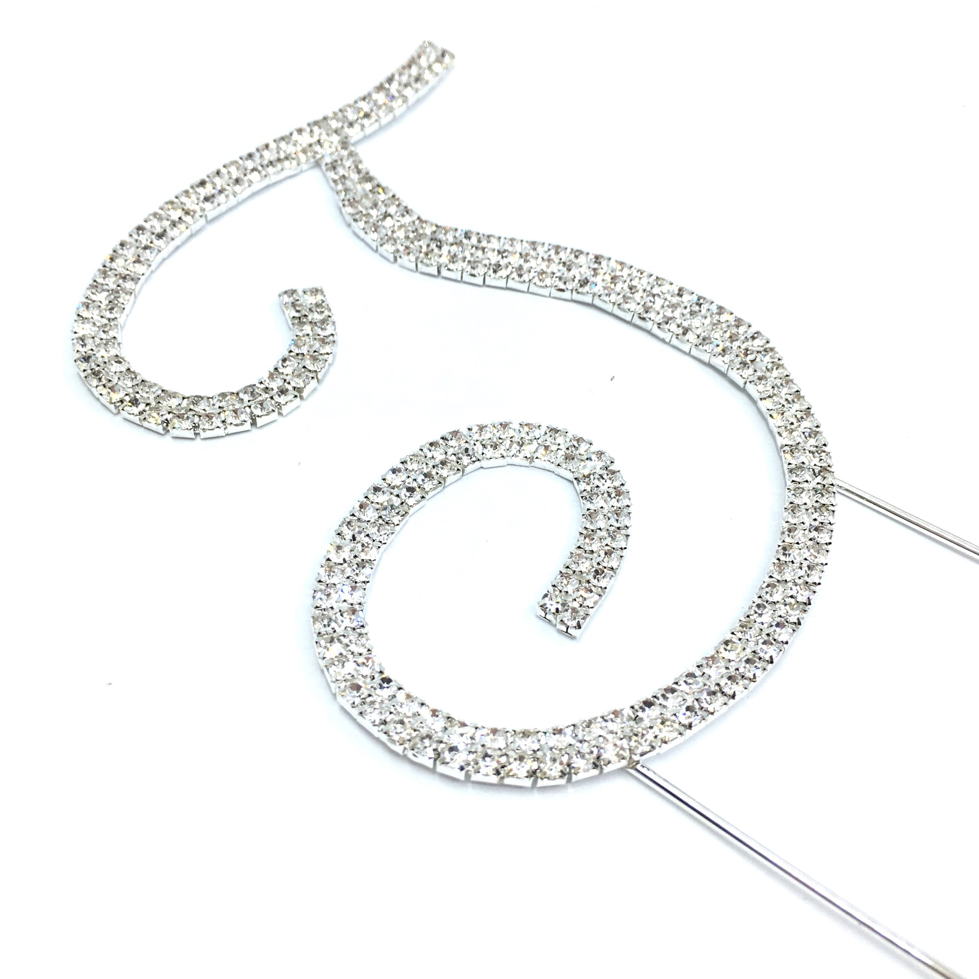 Silver Rhinestone Stud Cake Topper Letters | Bellaire Wholesale