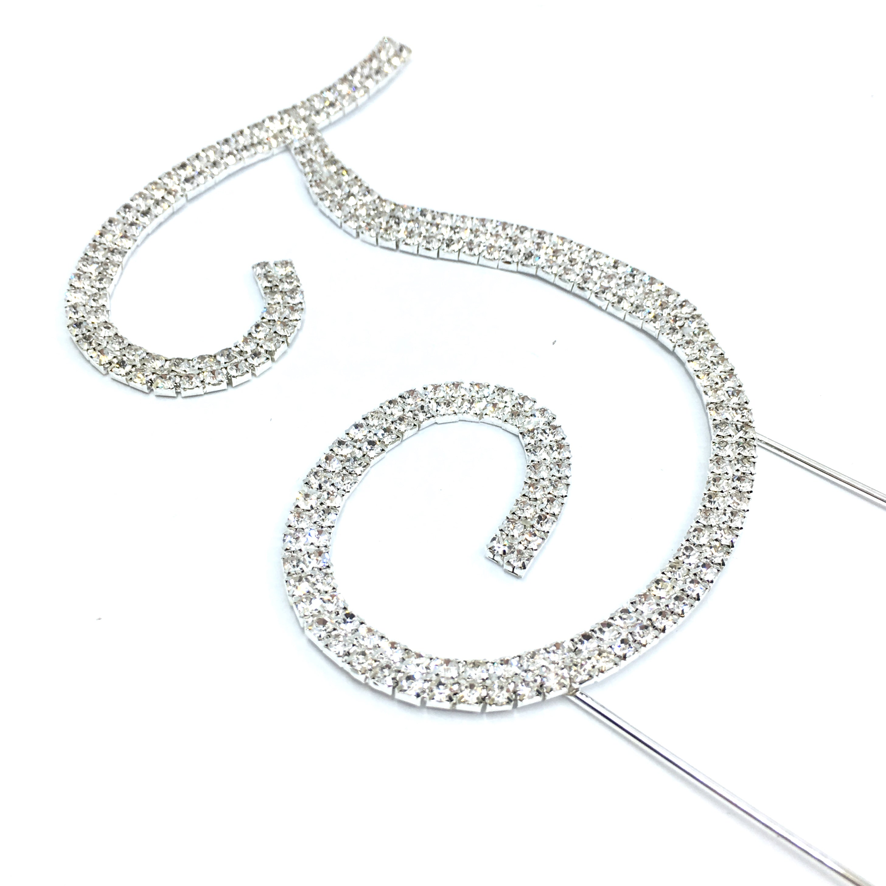 Silver Rhinestone Stud Cake Topper Letters | Bellaire Wholesale