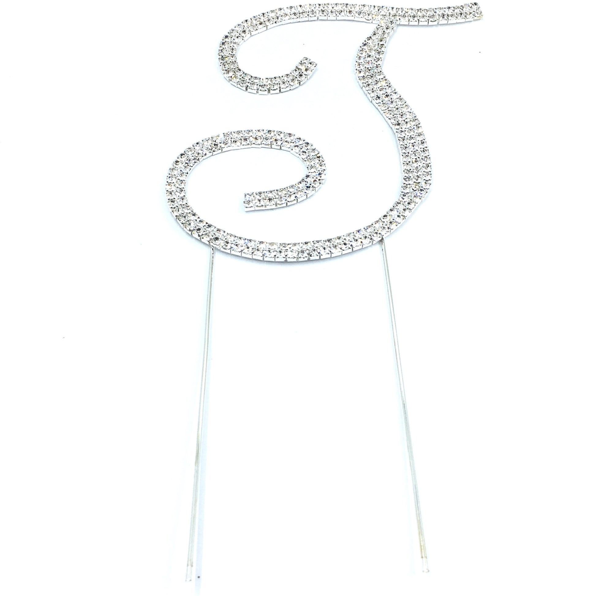 Silver Rhinestone Stud Cake Topper Letters | Bellaire Wholesale