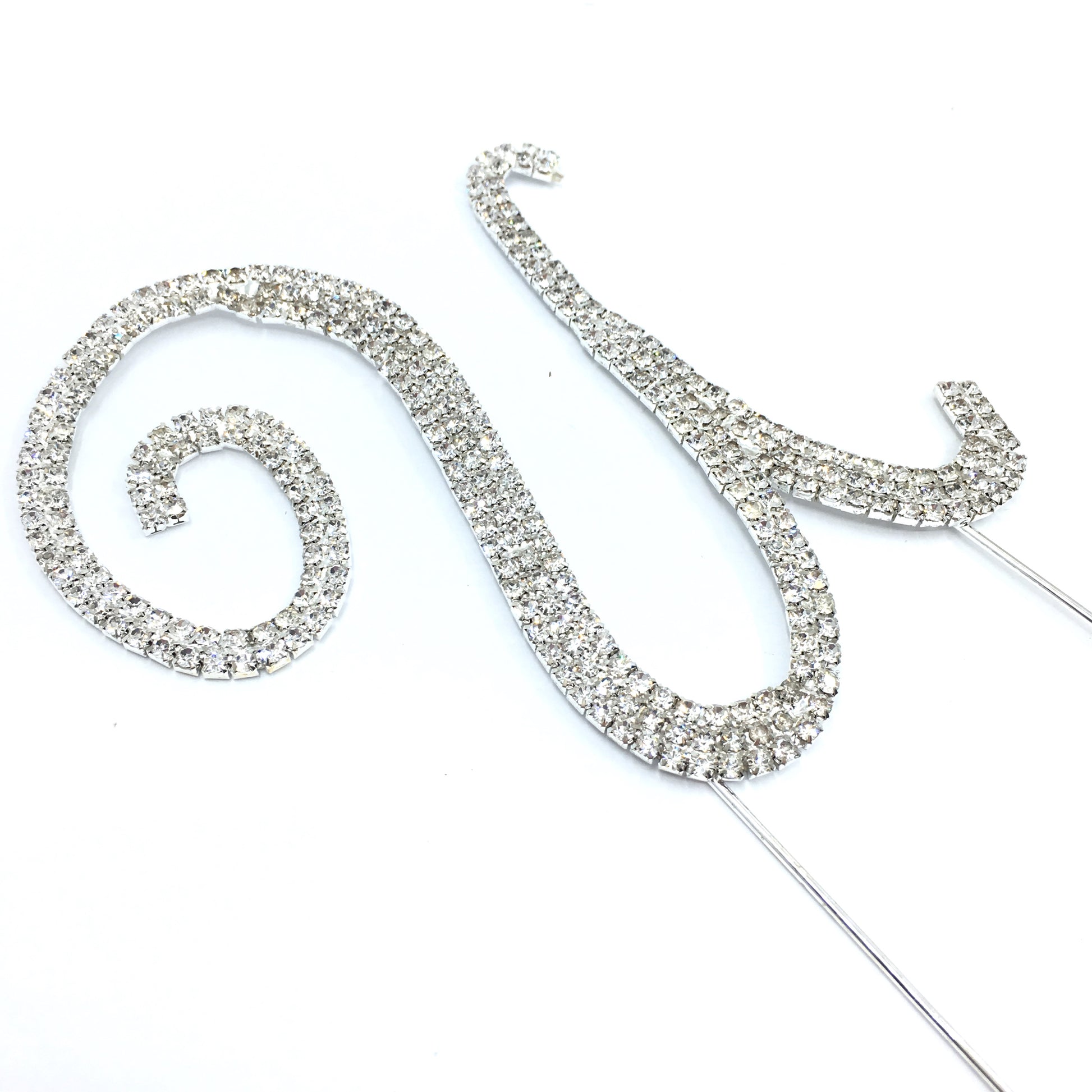 Silver Rhinestone Stud Cake Topper Letters | Bellaire Wholesale