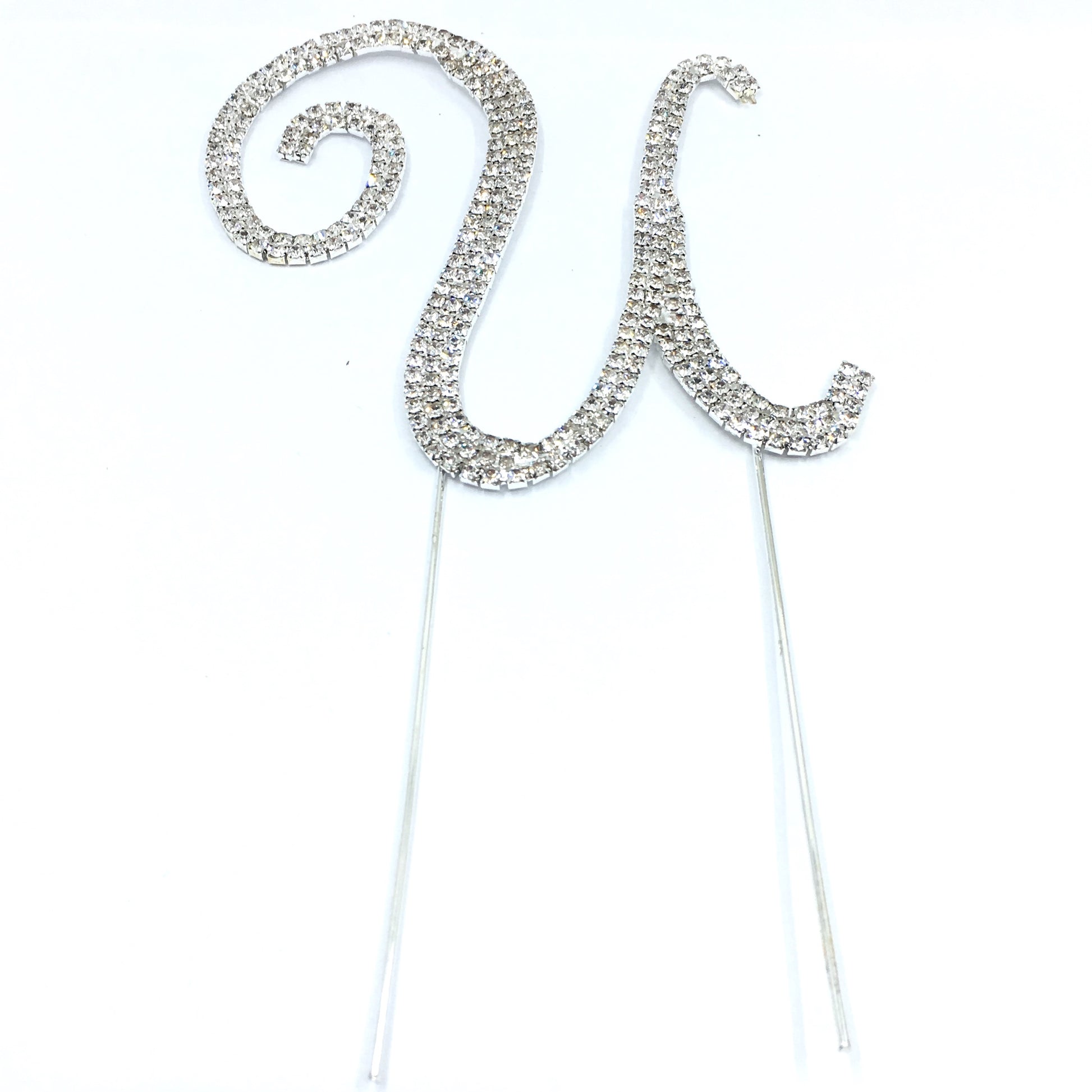 Silver Rhinestone Stud Cake Topper Letters | Bellaire Wholesale