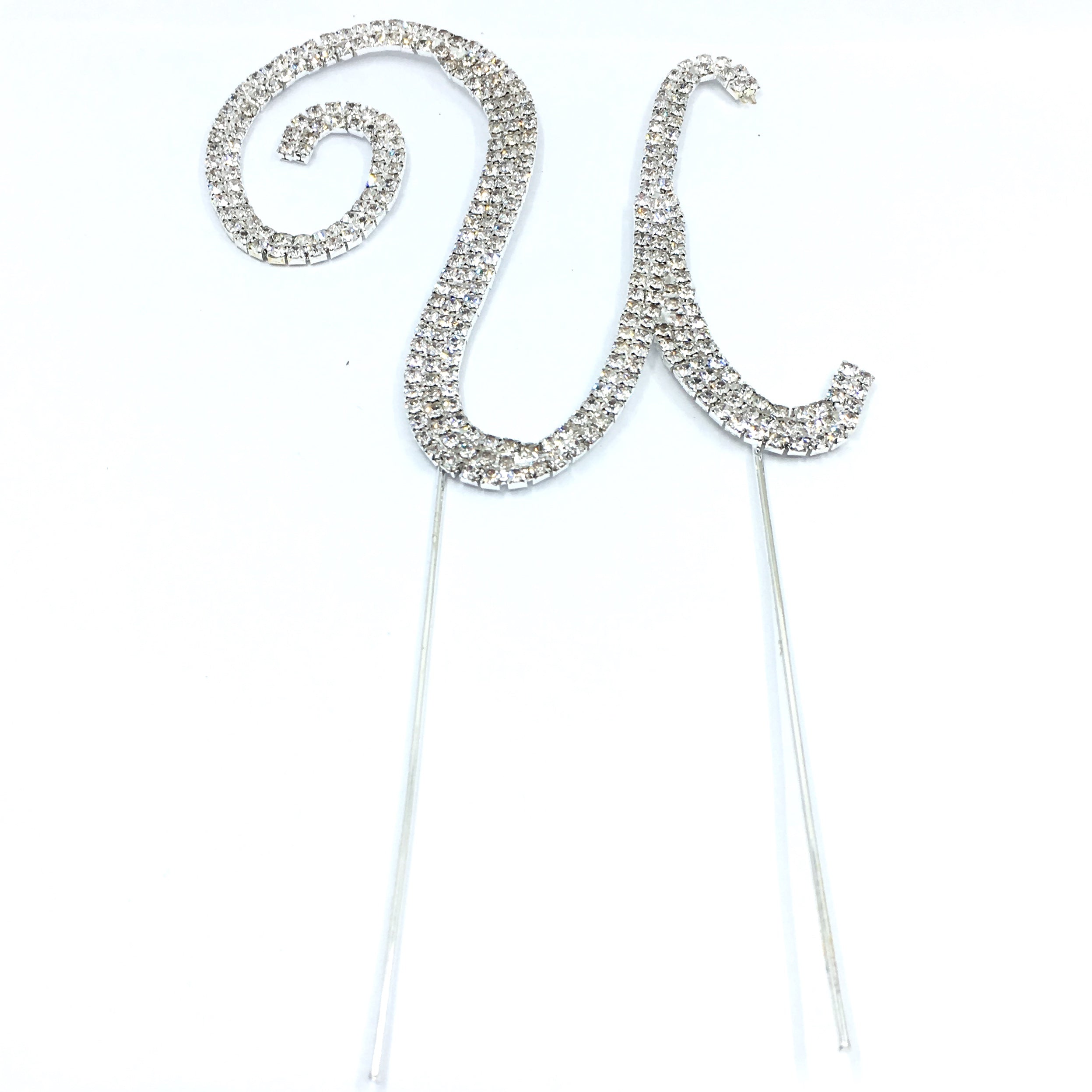 Silver Rhinestone Stud Cake Topper Letters | Bellaire Wholesale