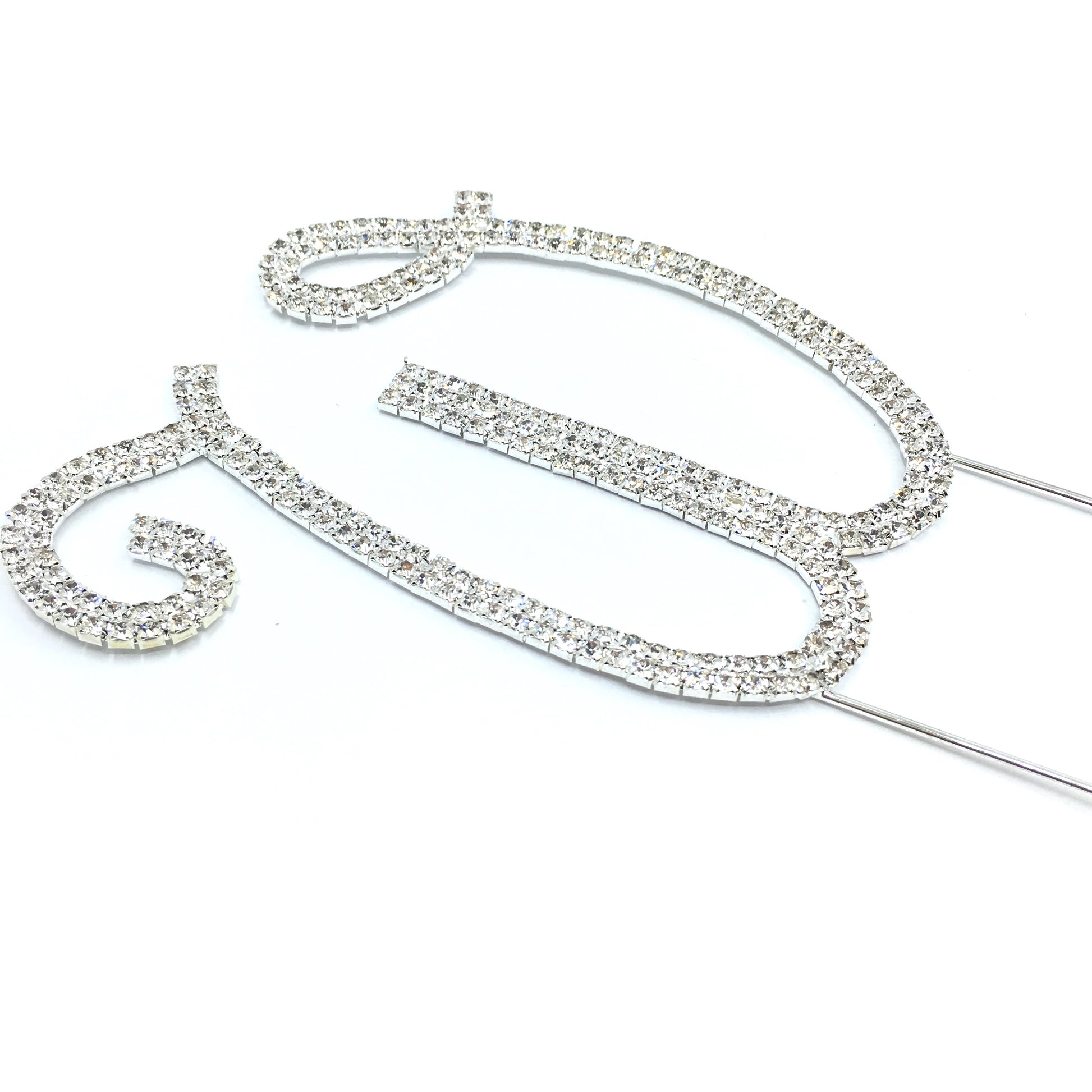 Silver Rhinestone Stud Cake Topper Letters | Bellaire Wholesale