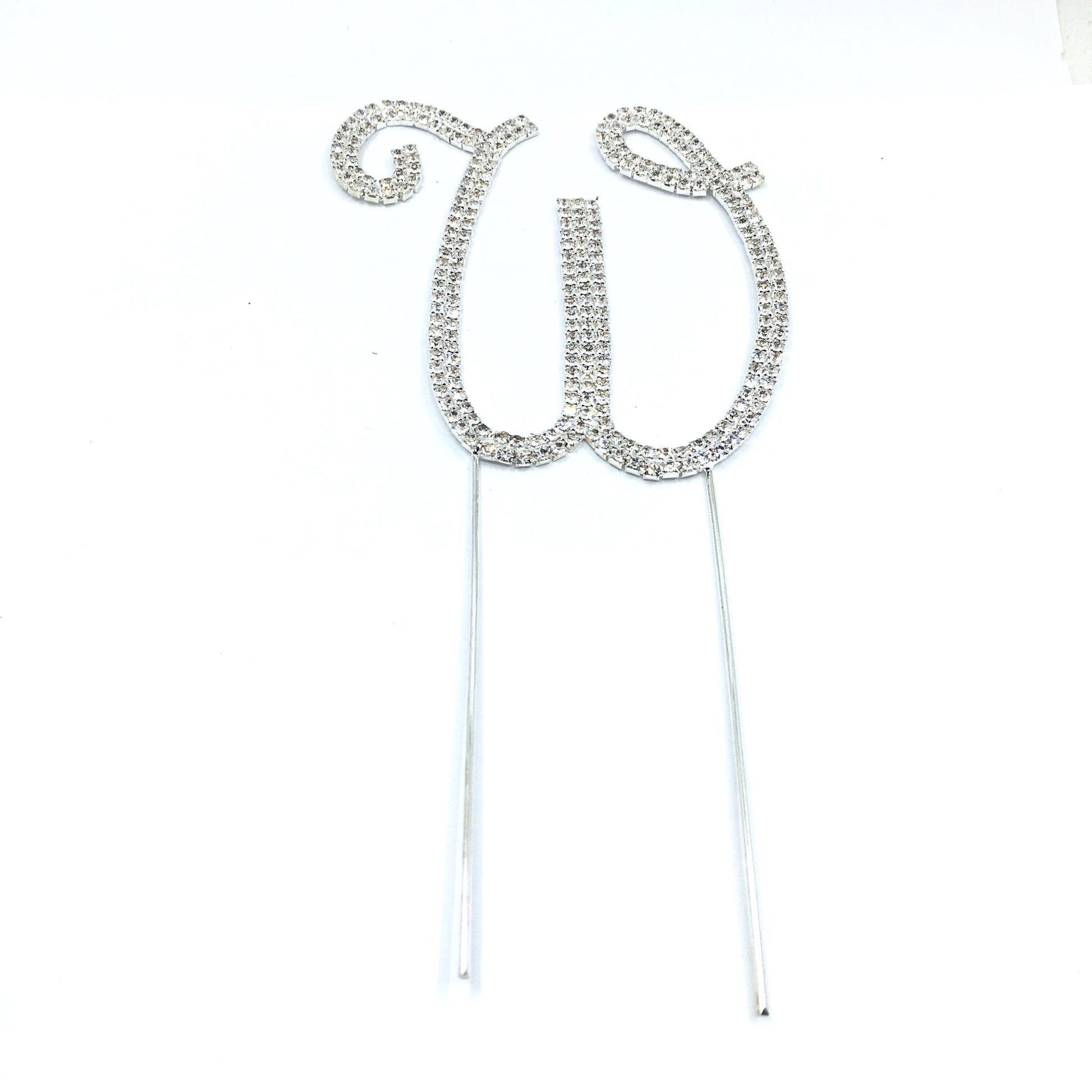 Silver Rhinestone Stud Cake Topper Letters | Bellaire Wholesale